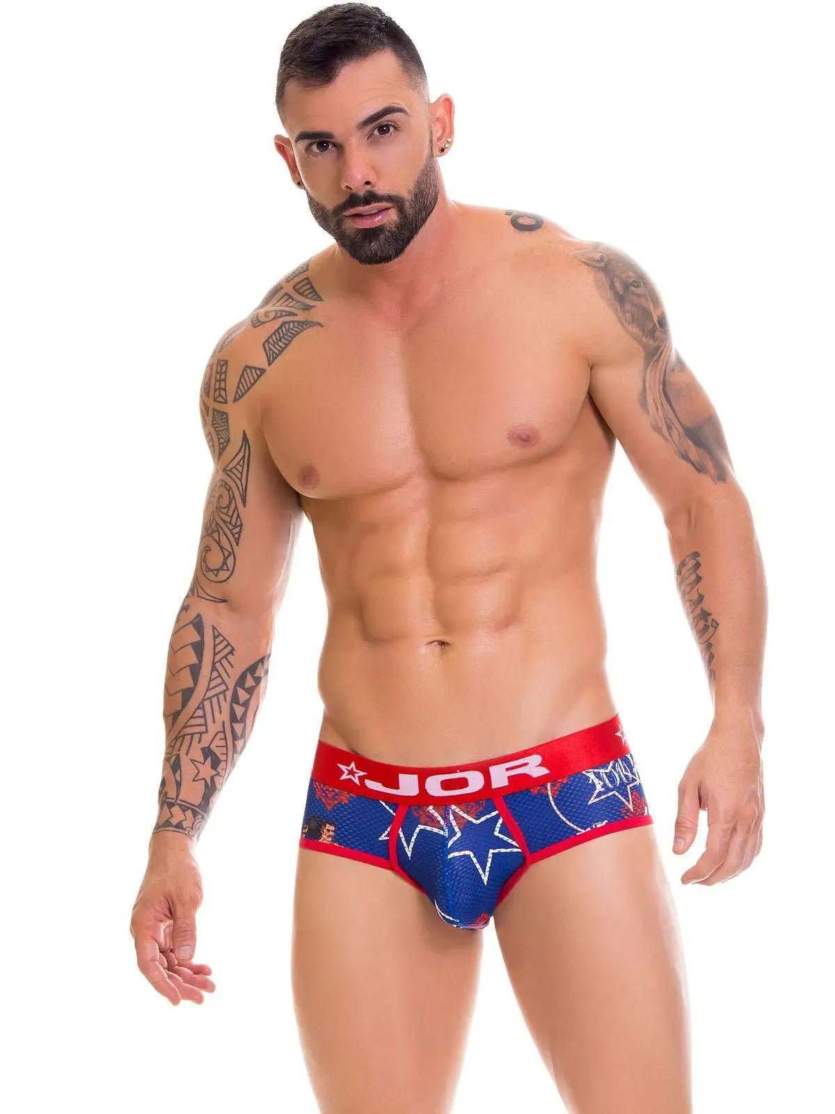 JOR 0642 FORCE Herren bedruckte Unterhose mit Motiv - Slip Hipster Brief Unterwäsch - noodosz