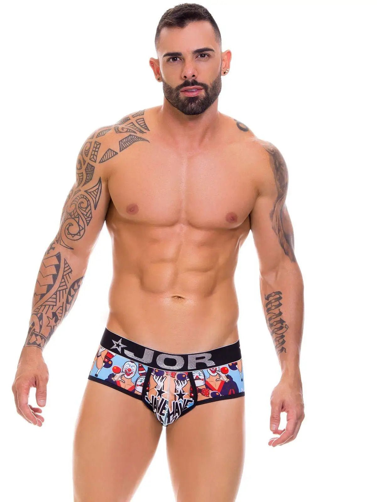 JOR 0645 FUN Herren bedruckte Unterhose mit Motiv - Slip Hipster Brief Unterwäsch - noodosz