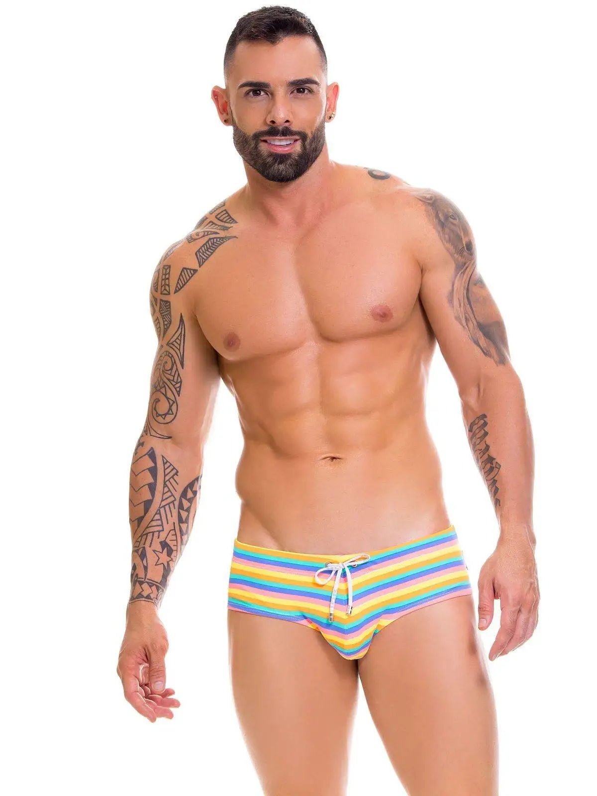 JOR 0655 LOVEPARADE - Herren Badehose Badeslip Schwimmhose Streifen Trunk - noodosz