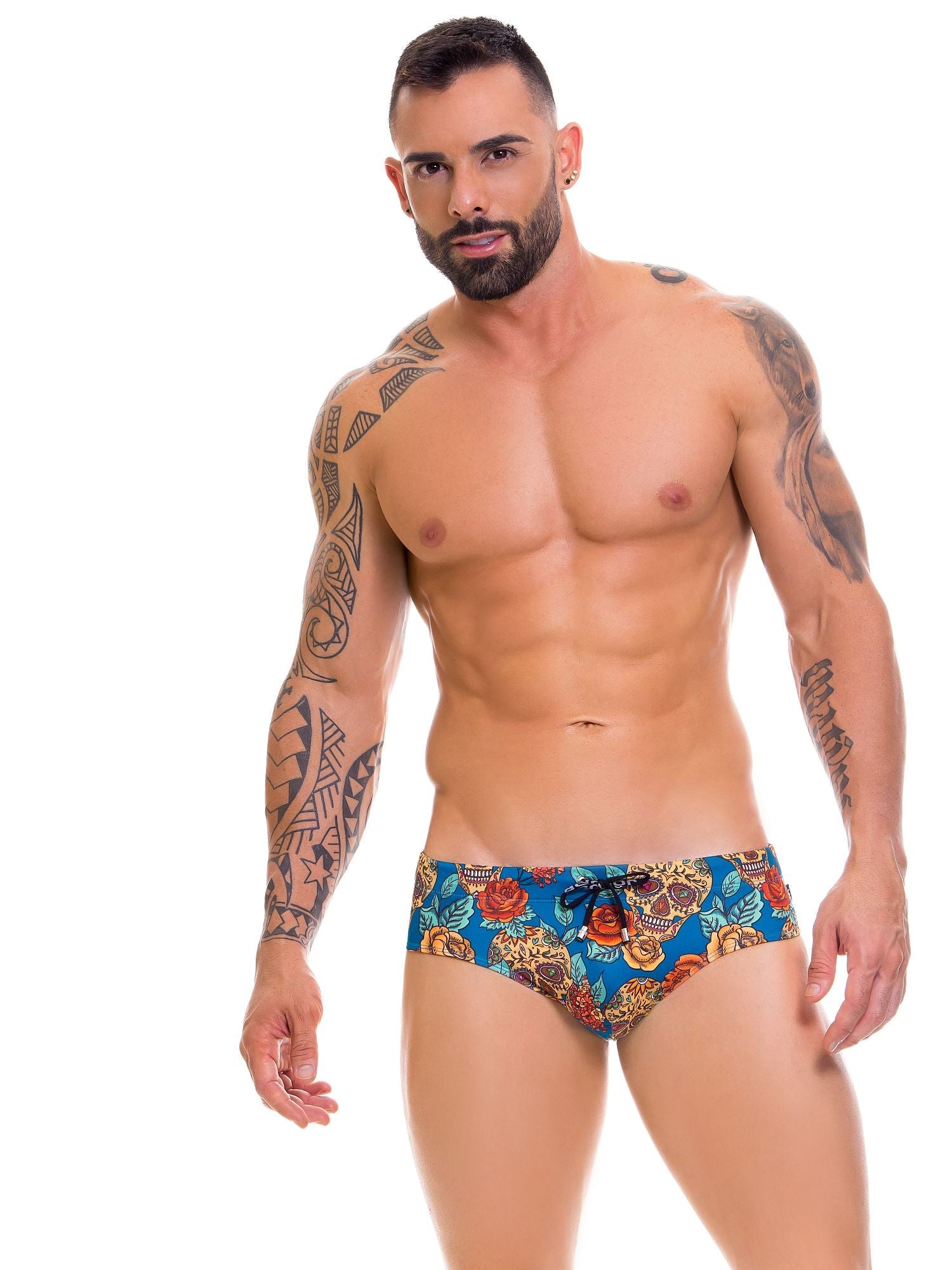 JOR 0659 RIVERA Herren Badehose Badeslip, bedruckt Totenkopf - noodosz - Jor - Kleidung & Accessoires:Herren:Herrenmode:Bademode