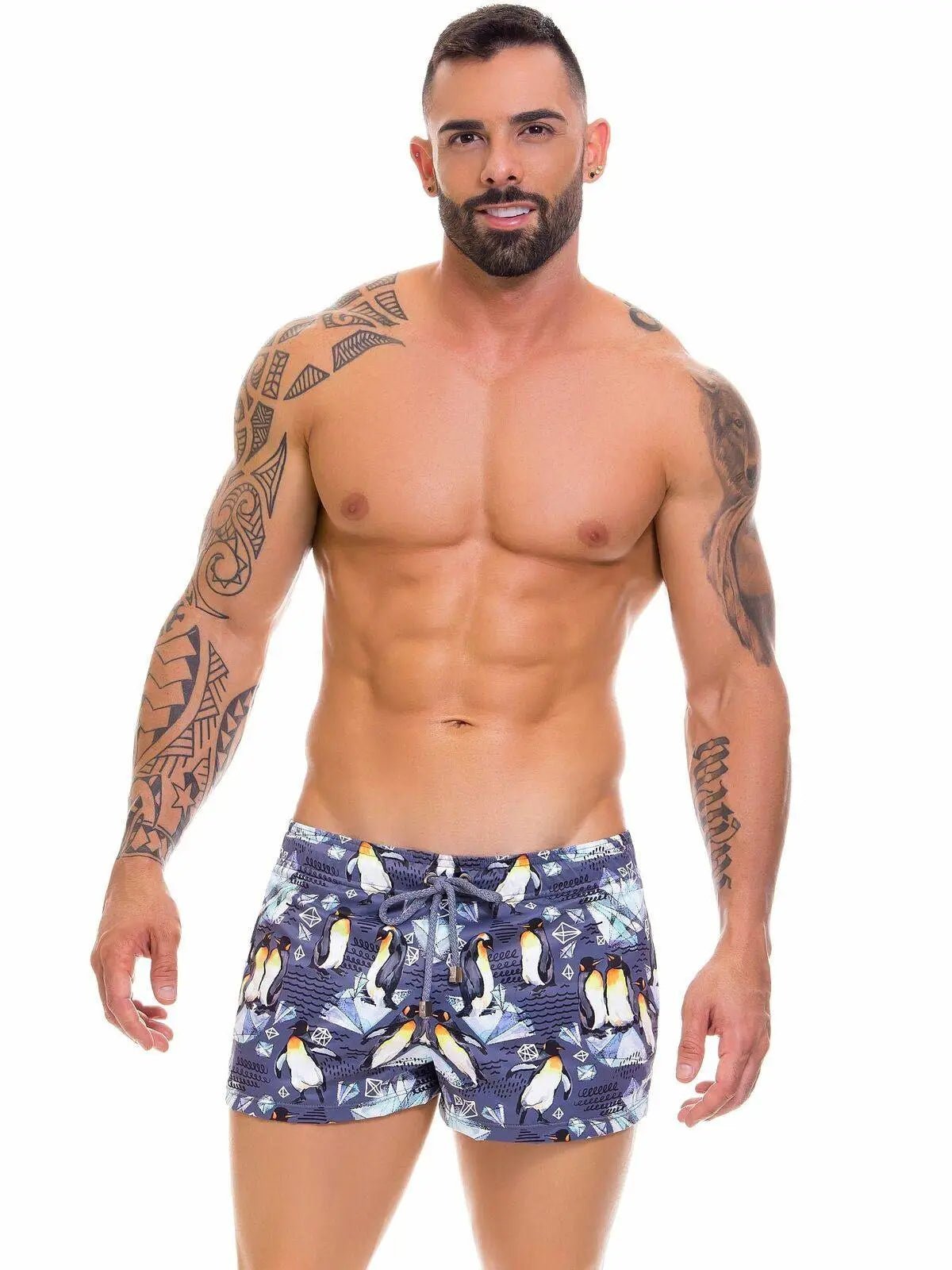 JOR 0667 SOUTH Herren kurze Badeshorts Badehose Motiv bedruckt bunt Surfershort - noodosz