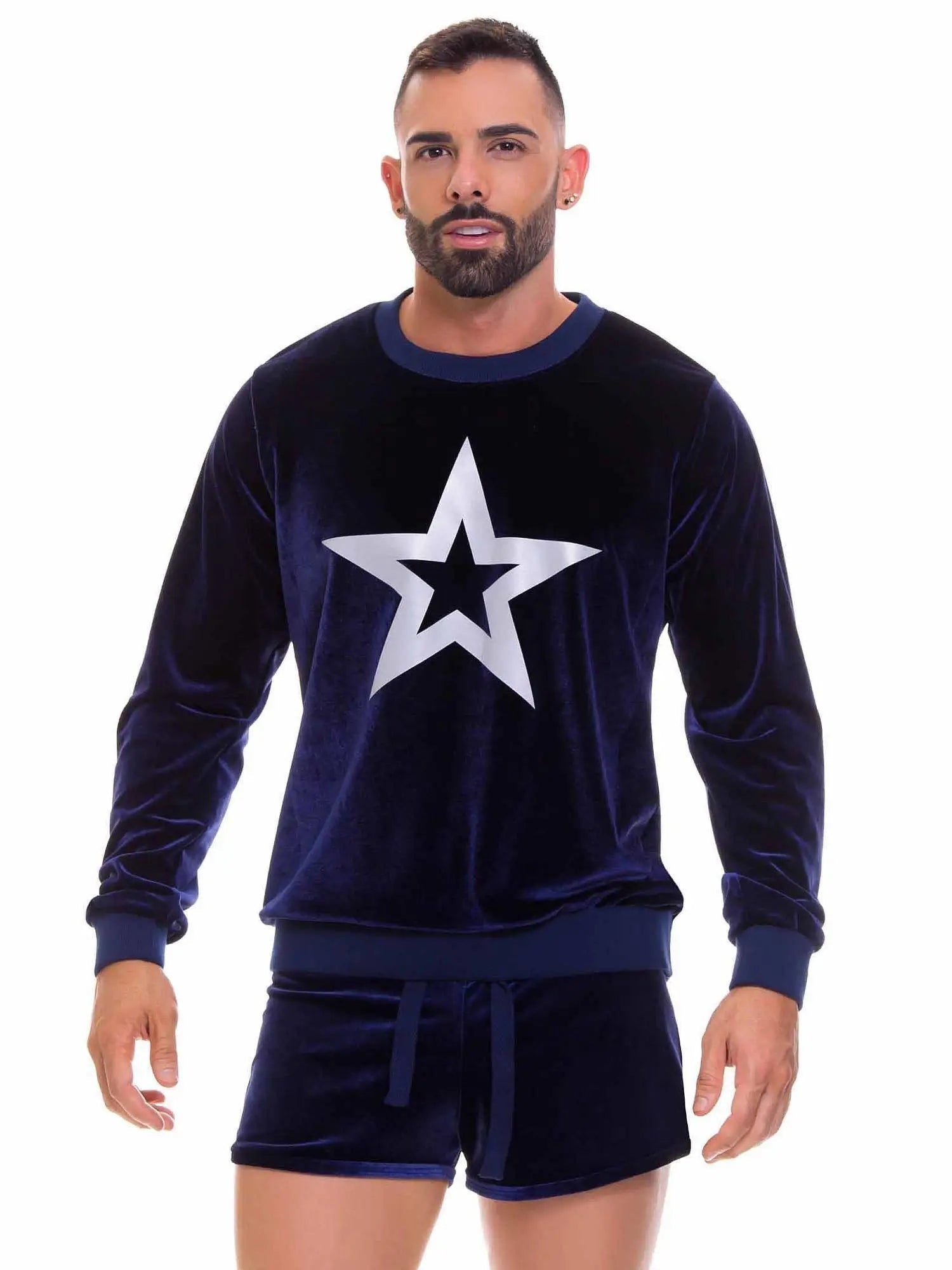 JOR 0674 Samt Herren Sweater Sweatshirt Langarm T-Shirt - noodosz JOR 0674 Samt Herren Sweater Sweatshirt, Größe M Jor Kleidung & Accessoires:Herren:Herrenmode:Nachtwäsche nudosz.myshopify.com