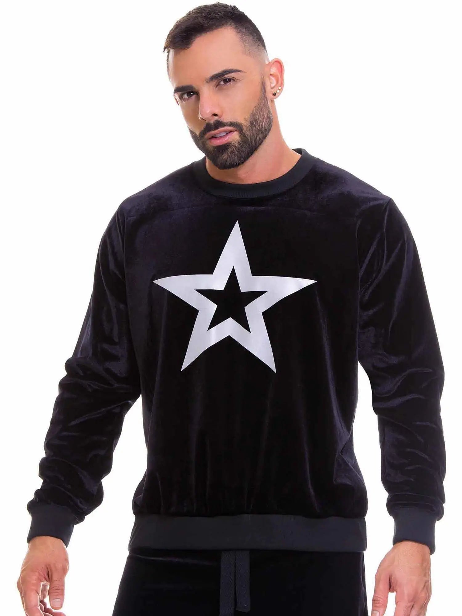 JOR 0674 Samt Herren Sweater Sweatshirt Langarm T-Shirt - noodosz JOR 0674 Samt Herren Sweater Sweatshirt, Größe M Jor Kleidung & Accessoires:Herren:Herrenmode:Nachtwäsche nudosz.myshopify.com