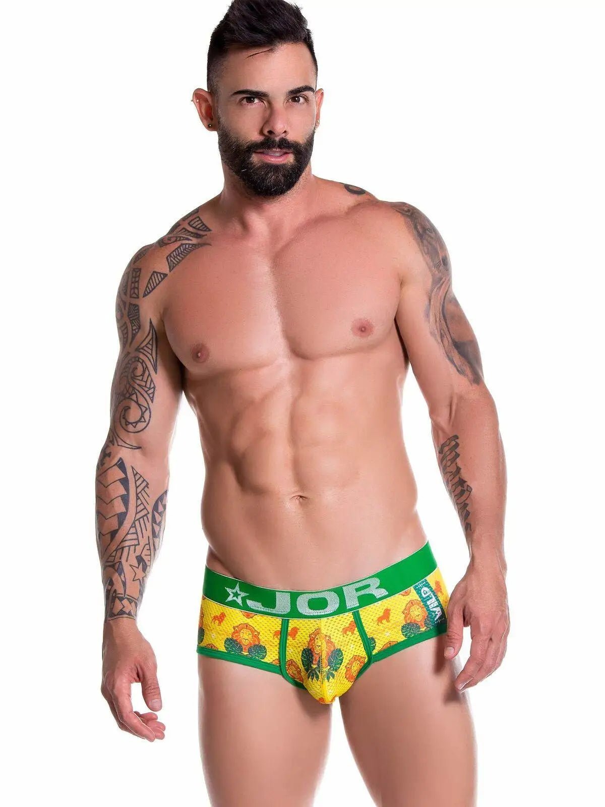 JOR 0741 WILD Herren Slip Unterhose Brief bedruckt mit Motiv bunt Underwear - noodosz