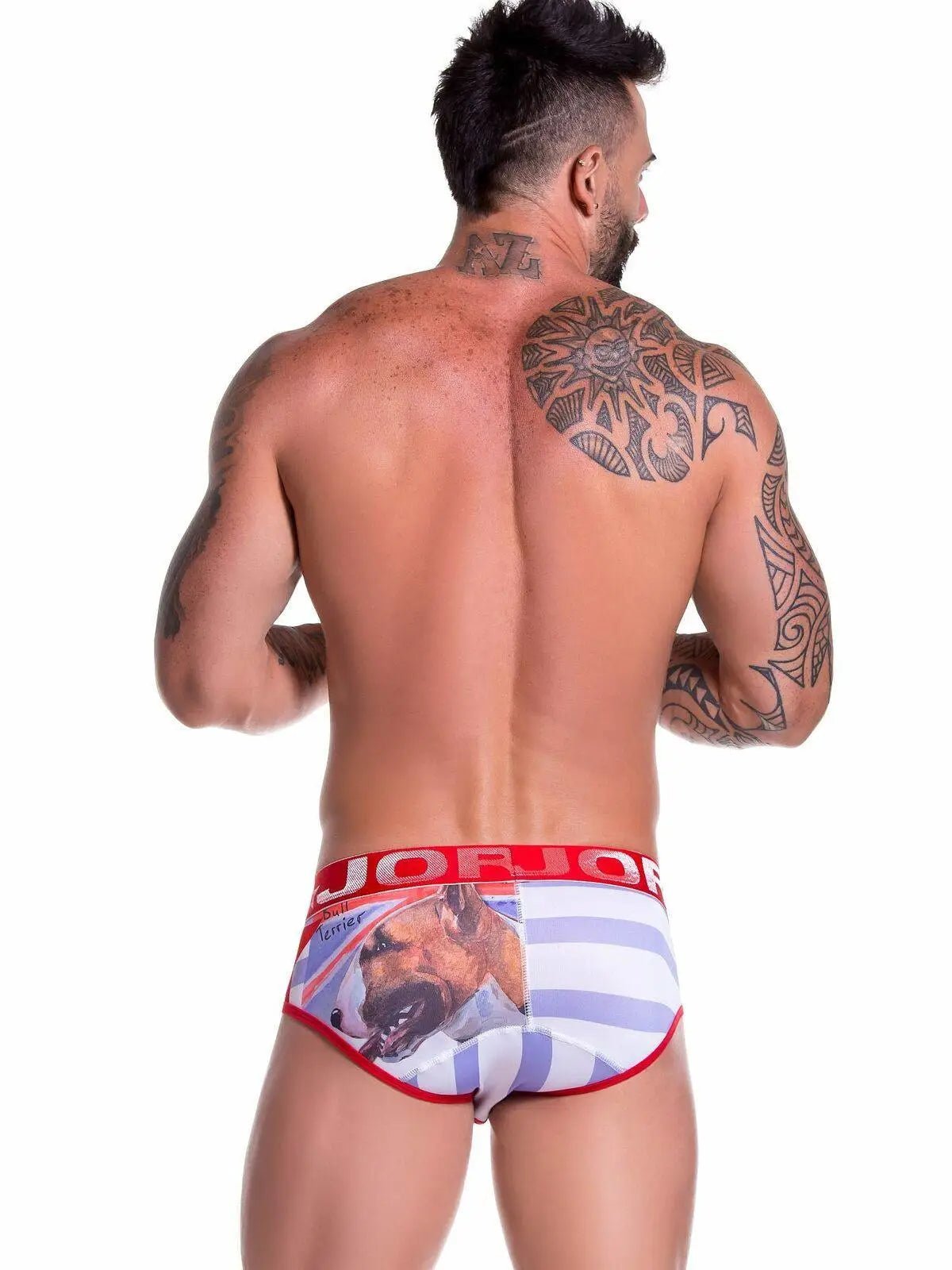 JOR 0752 BRITISH Herren Slip Streifen Bulldog Brief mit Motiv bunt bedruckt Underwear - noodosz