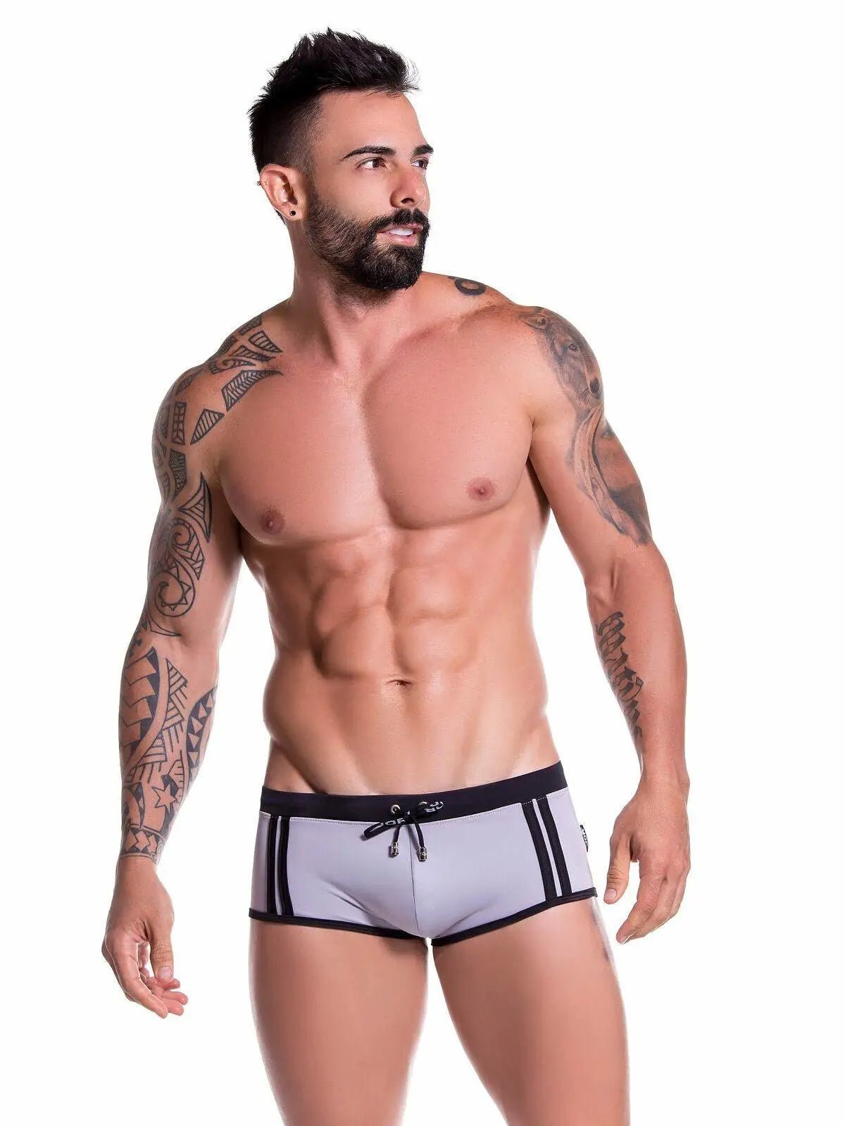 JOR 0809 SPORT Herren - Badehose Badeslip Schwimmhose Streifen Hipster - noodosz