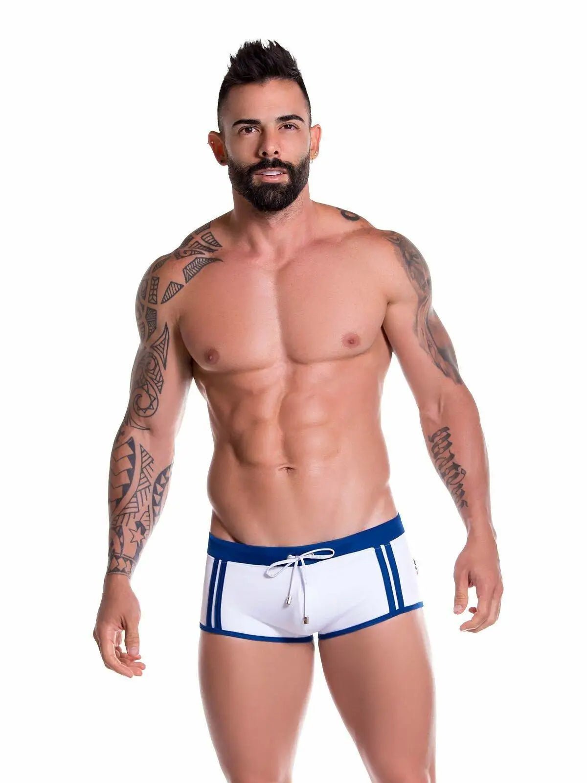 JOR 0809 SPORT Herren - Badehose Badeslip Schwimmhose Streifen Hipster - noodosz