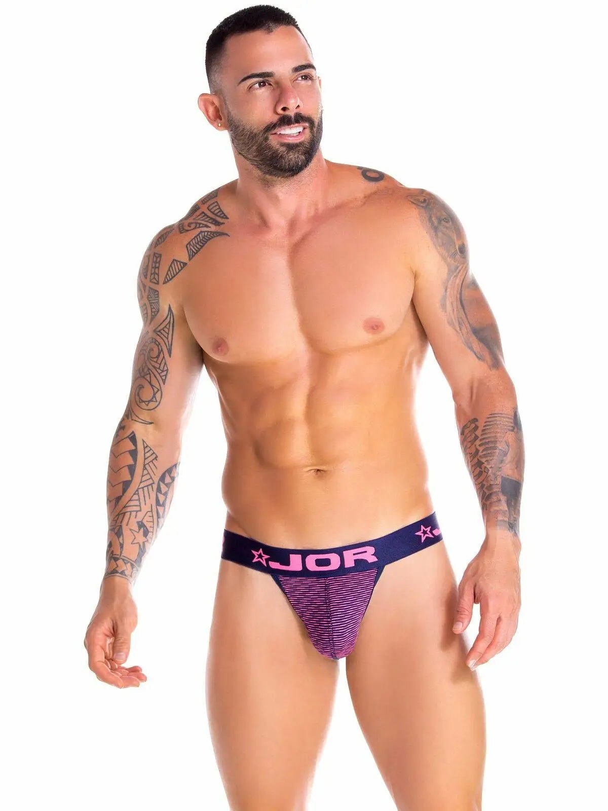 JOR 0820 NEON Herren Sexy Jock Jockstrap Tanga Slip Mesh Netz Unterwäsche - noodosz