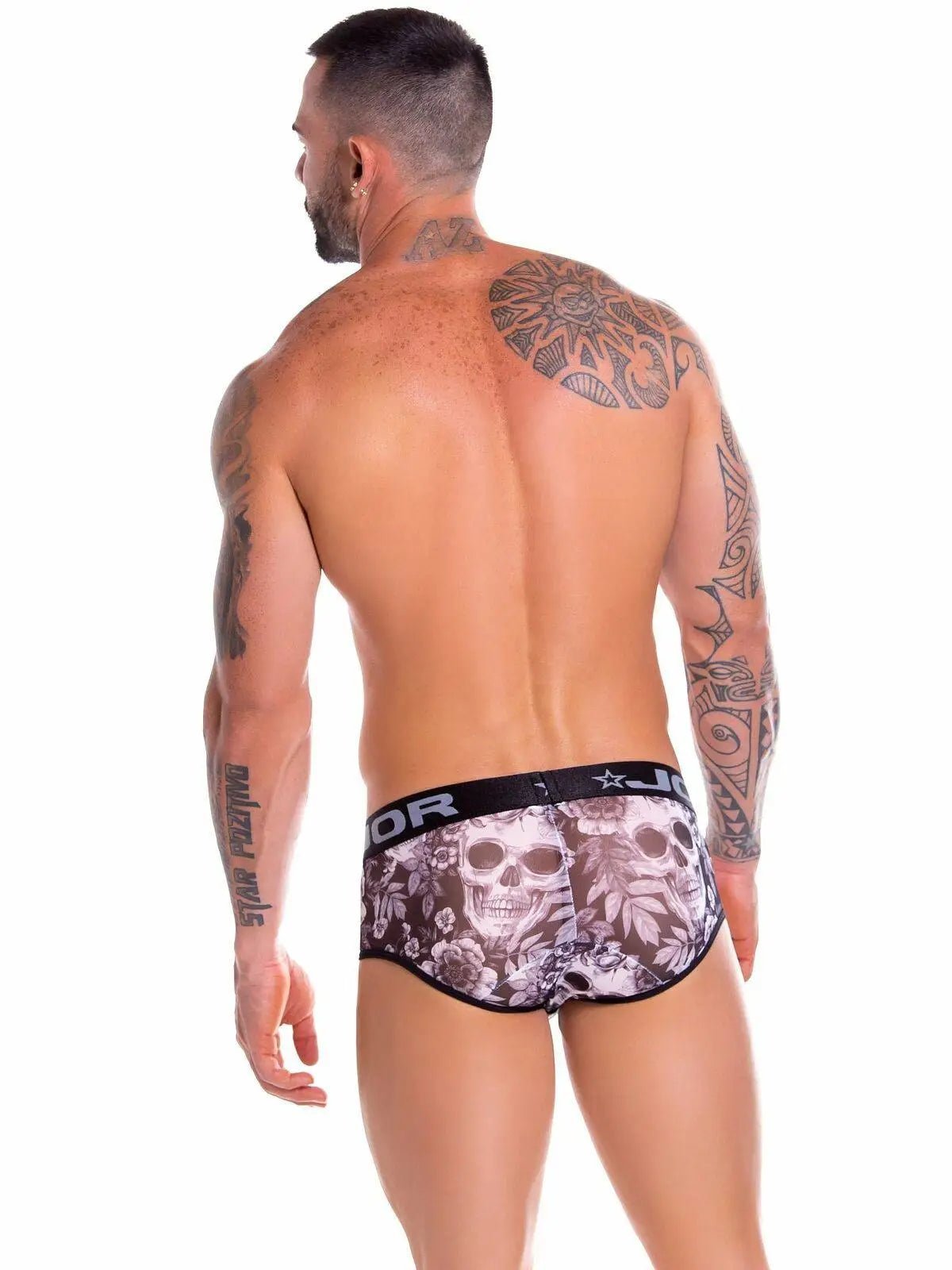 JOR 0879 Herren Slip Brief Unterhose bedruckt mit Motiv Skull Totenkopf - noodosz