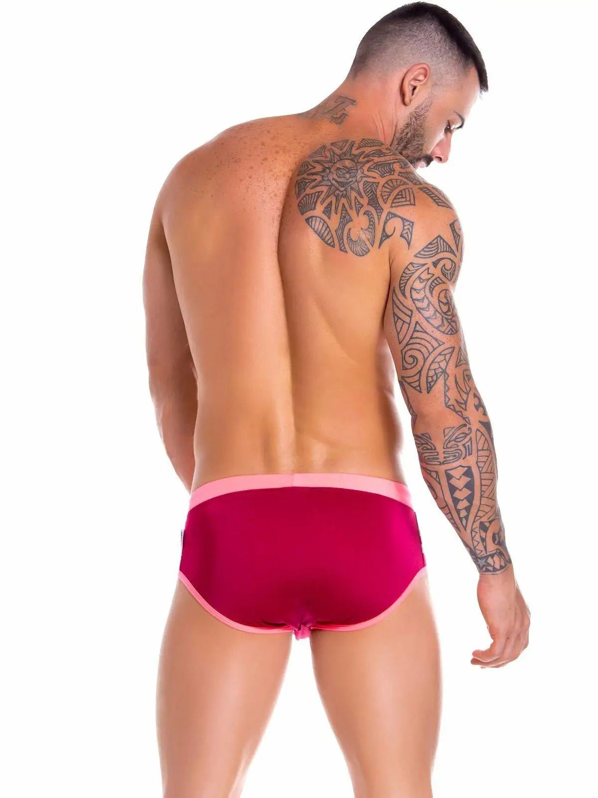 JOR 0888 FOX Herren - Badehose Badeslip Bademode Neon Streifen Hipster - noodosz