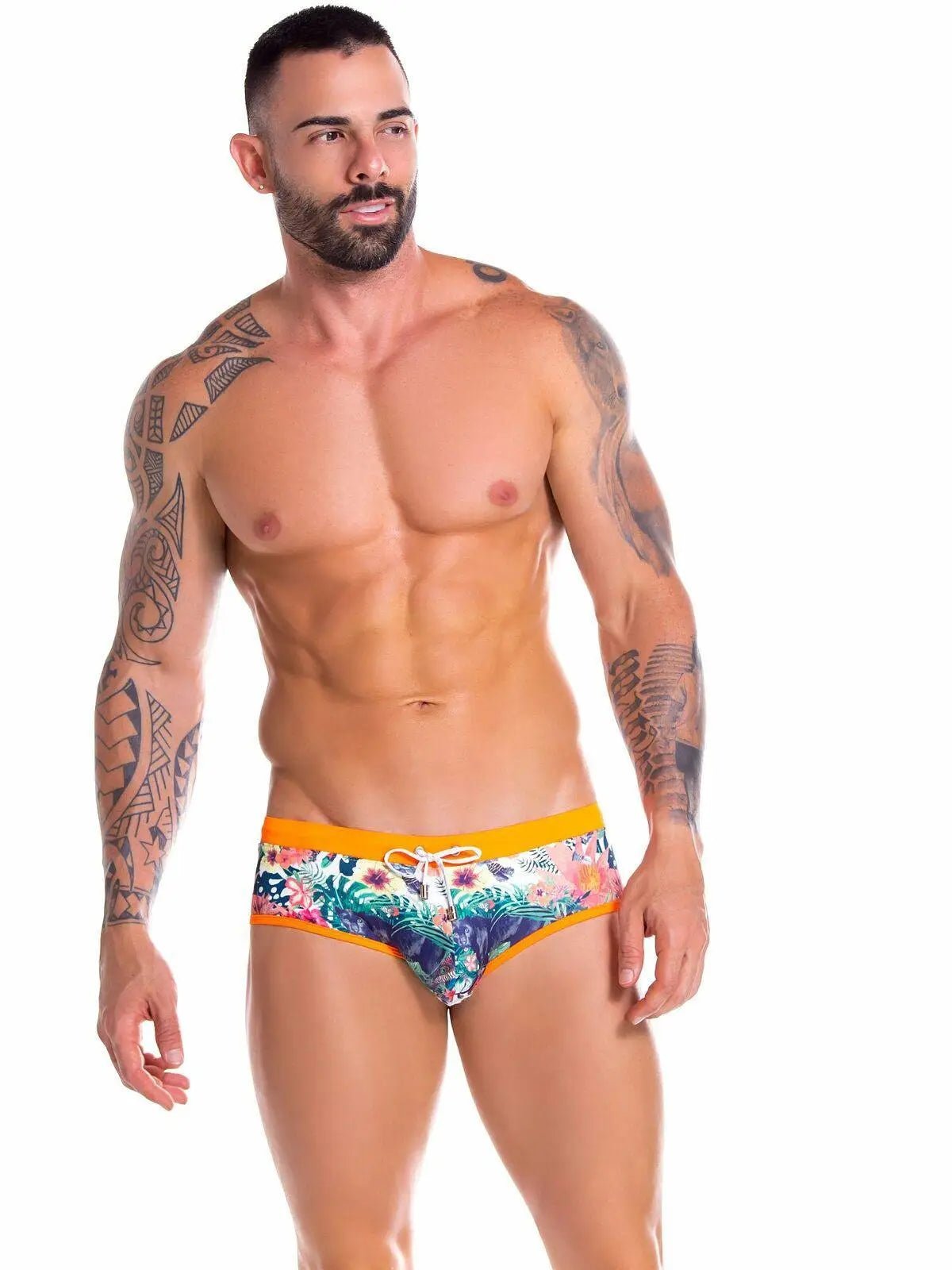 JOR 0900 PANTHER bedruckt Badehose Badeslip bedruckt mit Motiv Blumen - noodosz