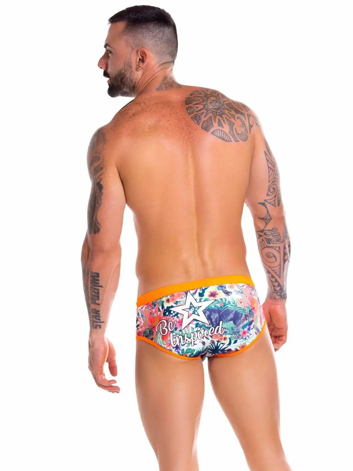 JOR 0900 PANTHER bedruckt Badehose Badeslip bedruckt mit Motiv Blumen - noodosz