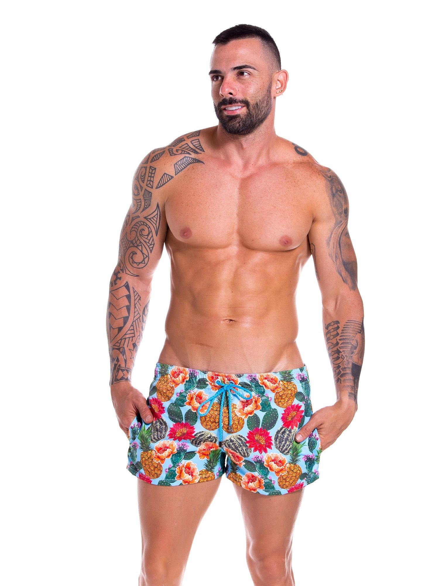 JOR 0908 CACTUS Herren Badeshorts, Surfershorts bedruckt - noodosz - Jor - Kleidung & Accessoires:Herren:Herrenmode:Bademode