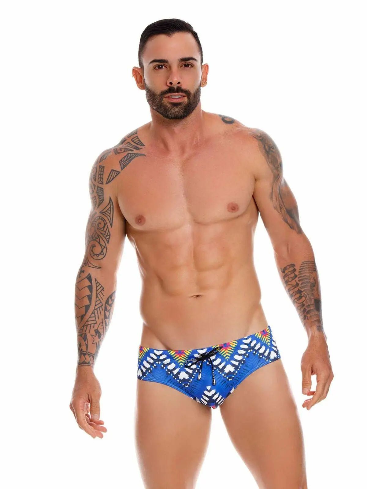 JOR 1036 Herren Badehose Badeslip mit Motiv Sterne Tribal - noodosz