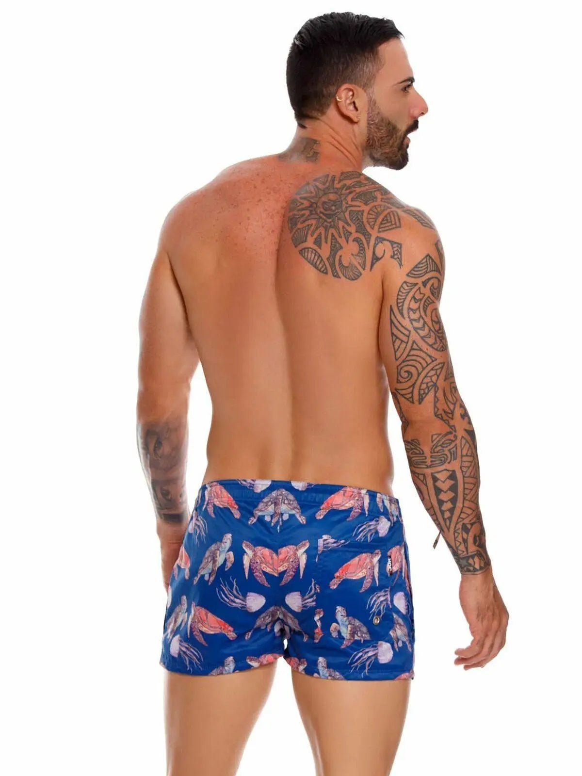 JOR 1044 TURTLE kurze Badeshorts mit Motiv bedruckt Surfershorts Badehose - noodosz