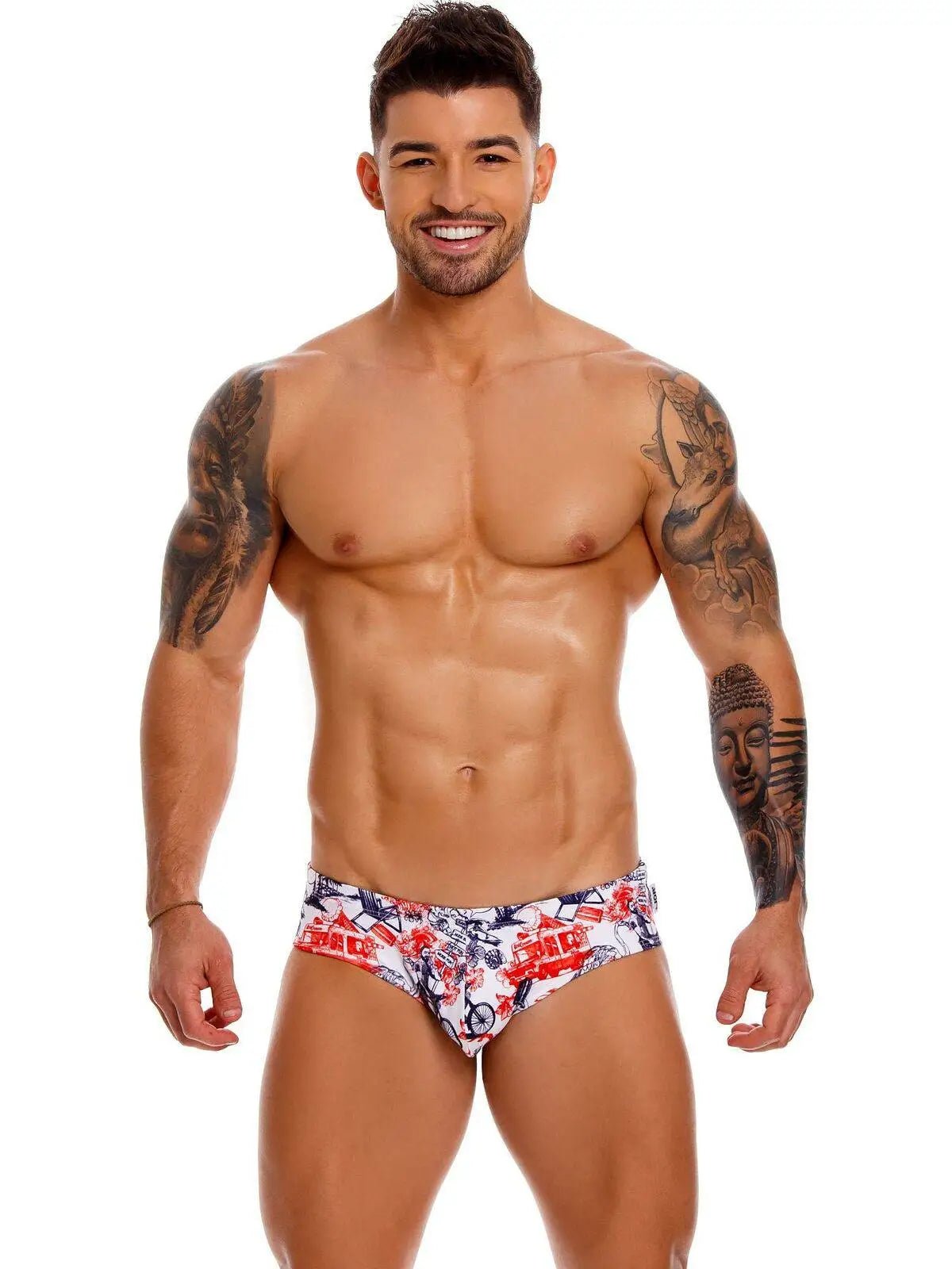 JOR 1152 JAMES Herren Badehose Badeslip Schwimmhose bedruckt mit Motiv - noodosz