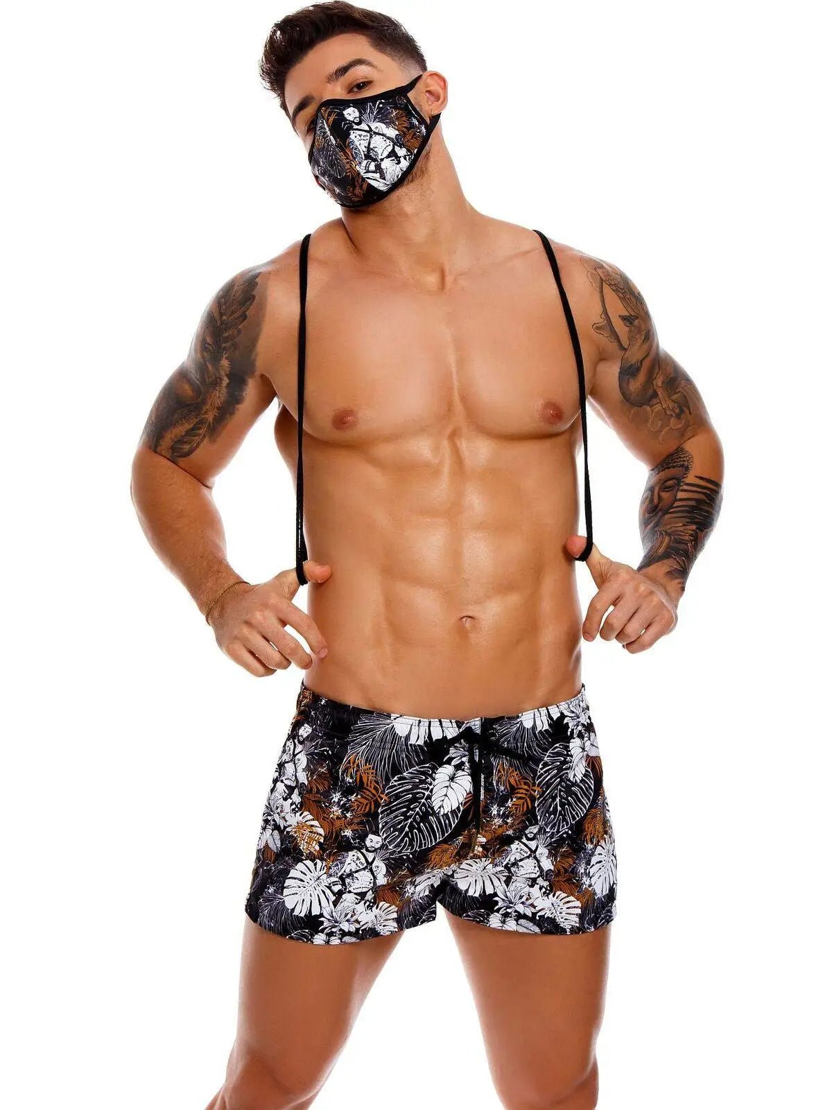 JOR 1161 WILL Herren Badeshorts Badehose Surfershorts Flower Print bedruckt - noodosz