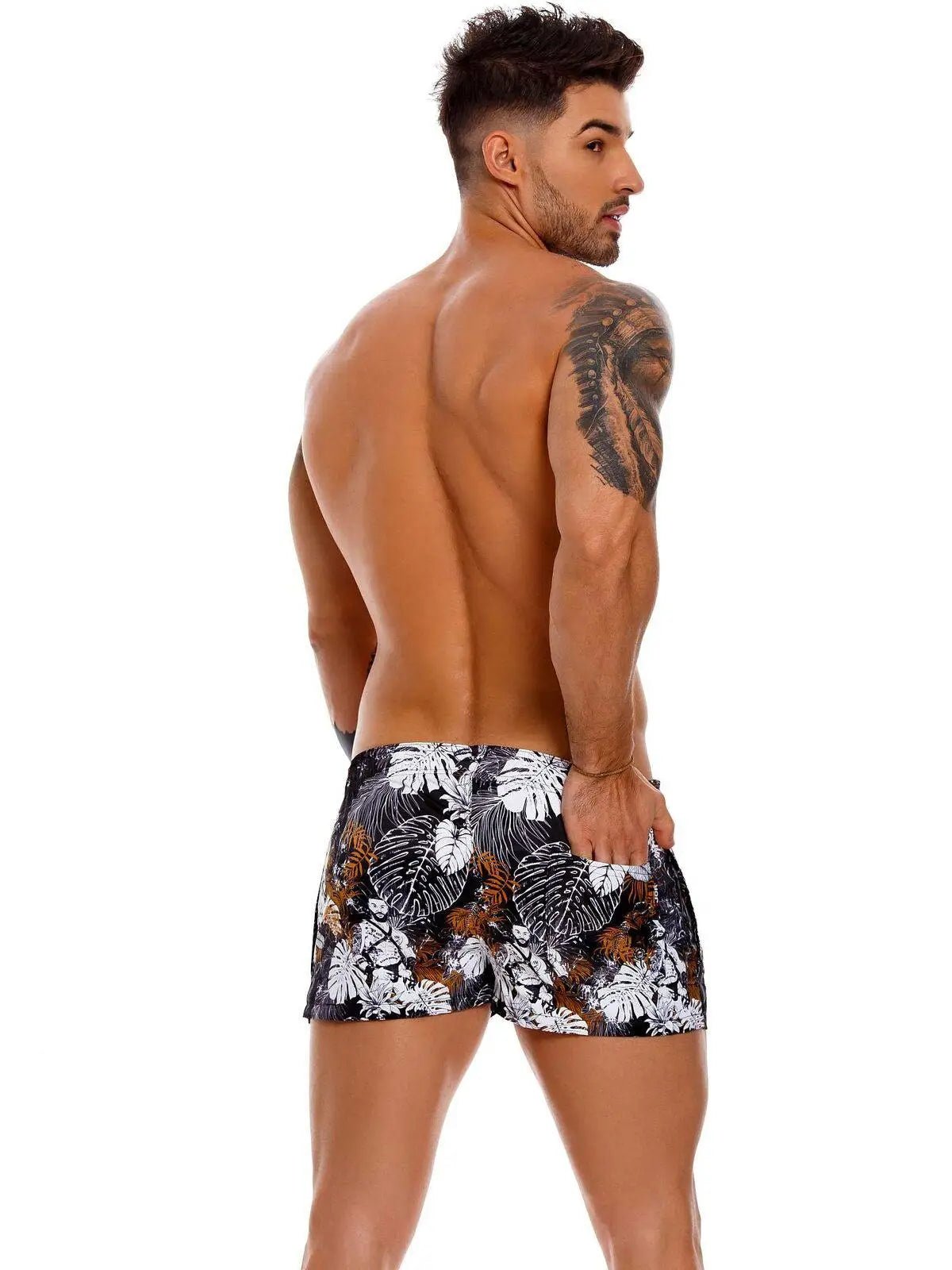 JOR 1161 WILL Herren Badeshorts Badehose Surfershorts Flower Print bedruckt - noodosz