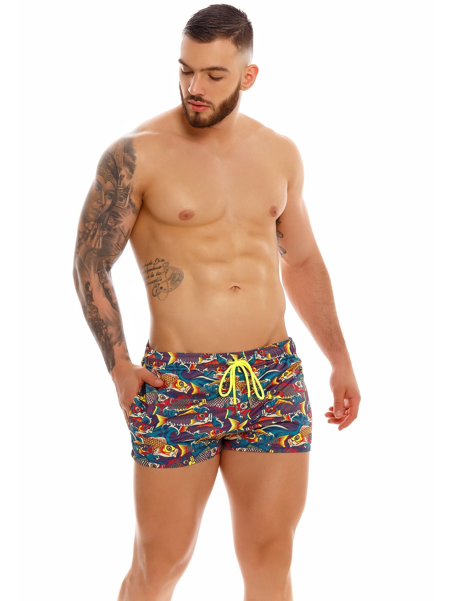 JOR 1437 LUCKY Boardshorts Badeshorts Surfershorts bedruckt - noodosz - Jor - Kleidung & Accessoires:Herren:Herrenmode:Bademode