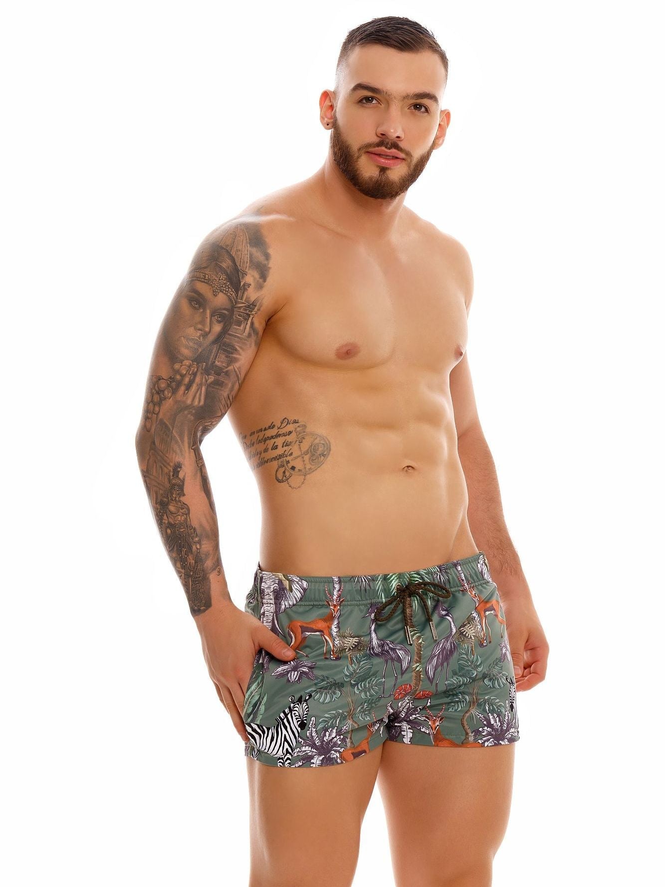 JOR 1443 JUNGLE Badeshorts, bedruckt mit Motiv - noodosz - Jor - Kleidung & Accessoires:Herren:Herrenmode:Bademode