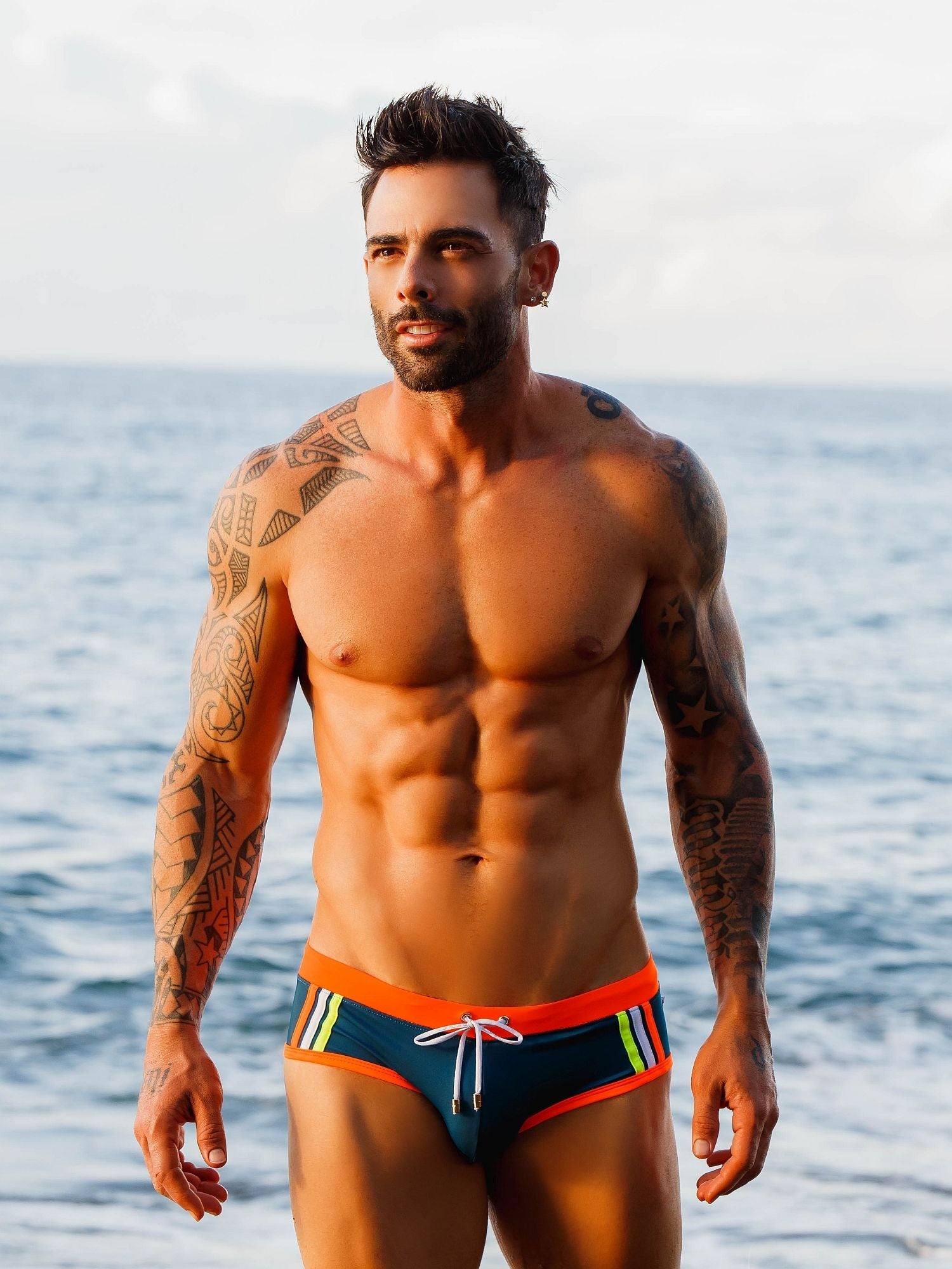 JOR 1546 OLIMPIC PRIDE Herren Badehose mit Streifen - Jor - Shop Deutschland Noodosz