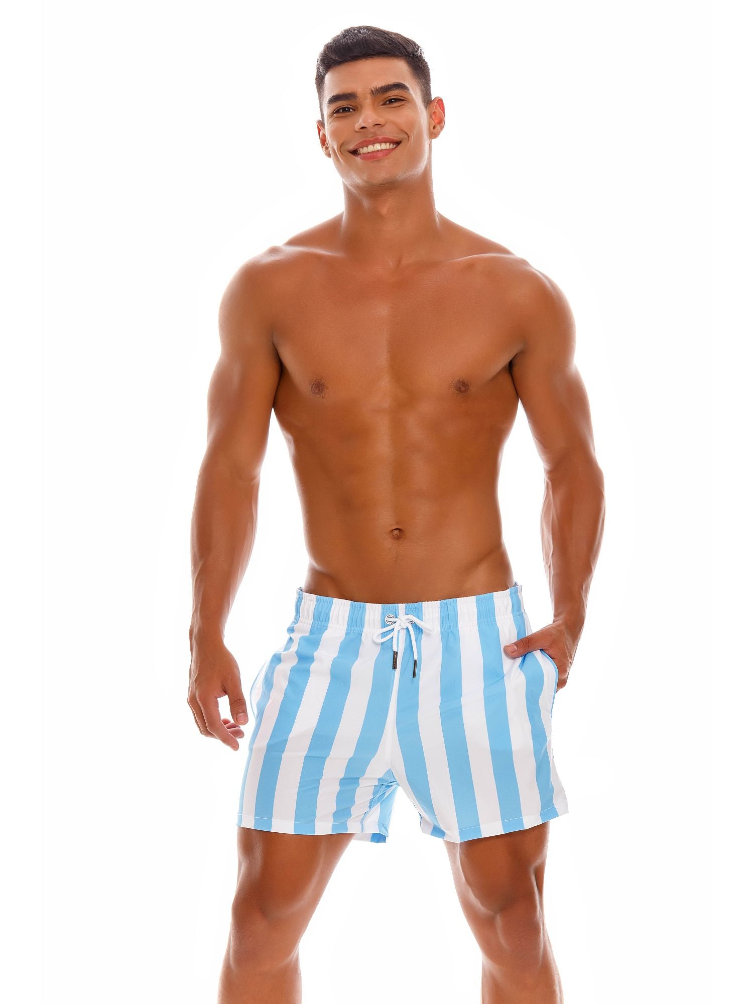 JOR 1574 SMILE Badeshorts Surfershorts bedruckt Streifen - noodosz - Jor - Kleidung & Accessoires:Herren:Herrenmode:Bademode