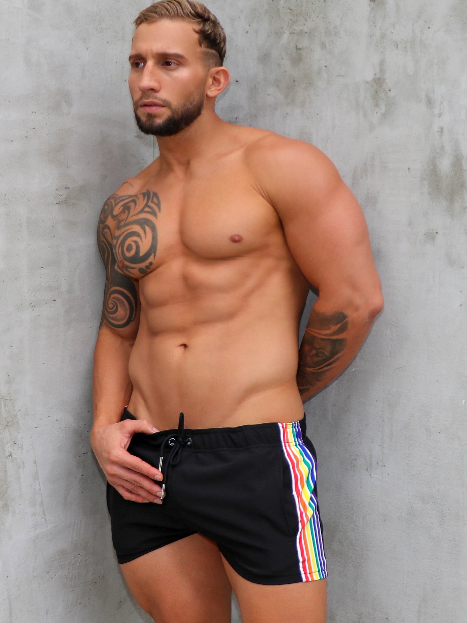 JOR 1806 Pride Badeshorts Badehose Surfershorts bedruckt Rainbow Regenbogen - noodosz