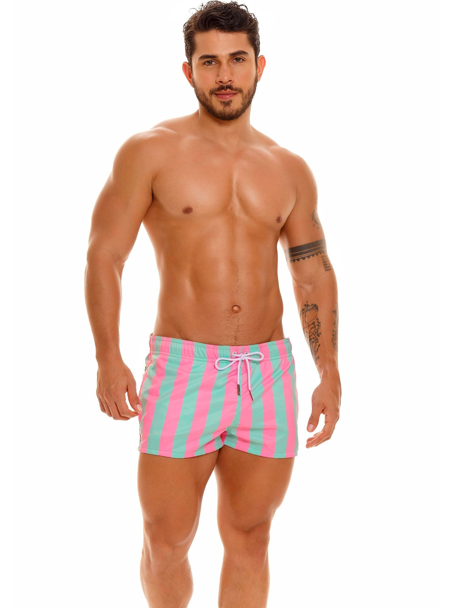 JOR 1905 SMILE Badeshorts - pink Streifen - noodosz