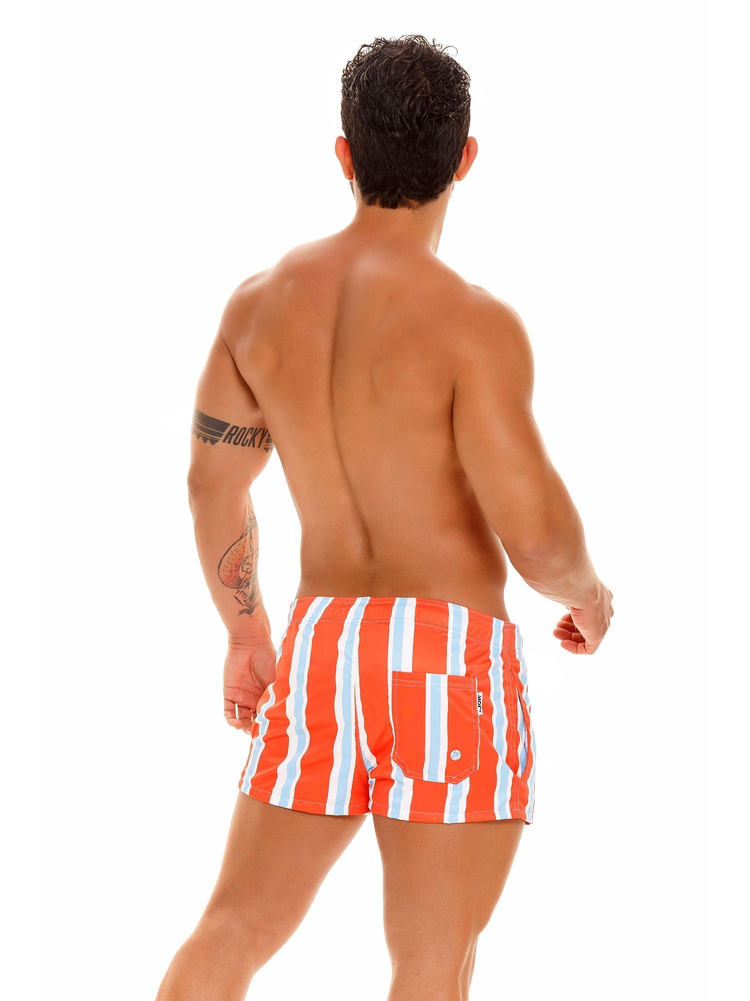 JOR 1907 PORTOFINO Badeshorts - orange Streifen - noodosz