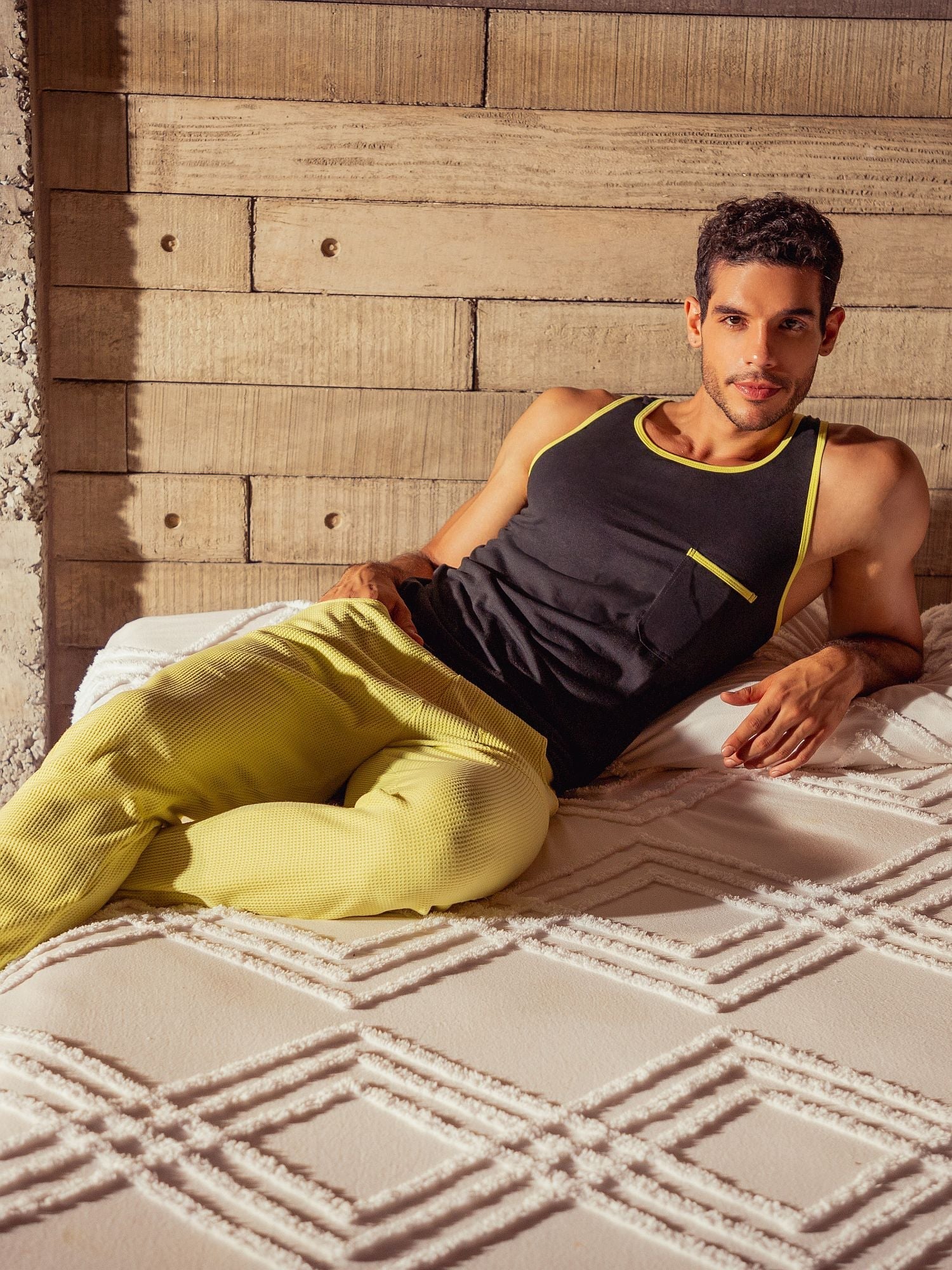 JOR 2041 LOUNGE Relaxhose in Waffelpiqué, Jogginghose Pyjamahose Loungepant - Jor - Shop Deutschland Noodosz