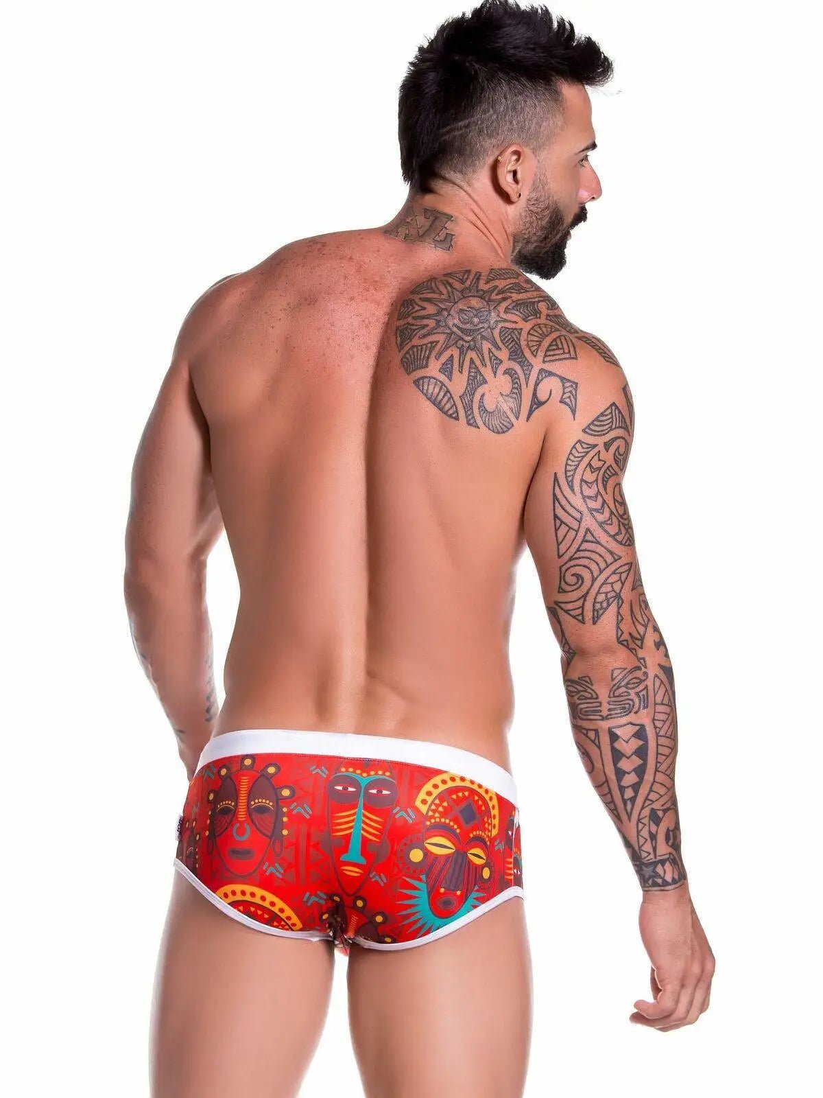 JOR Herren 0766 TRIBAL bedruckt Badehose mit Motiv Badeslip Swimwear WOW! - noodosz