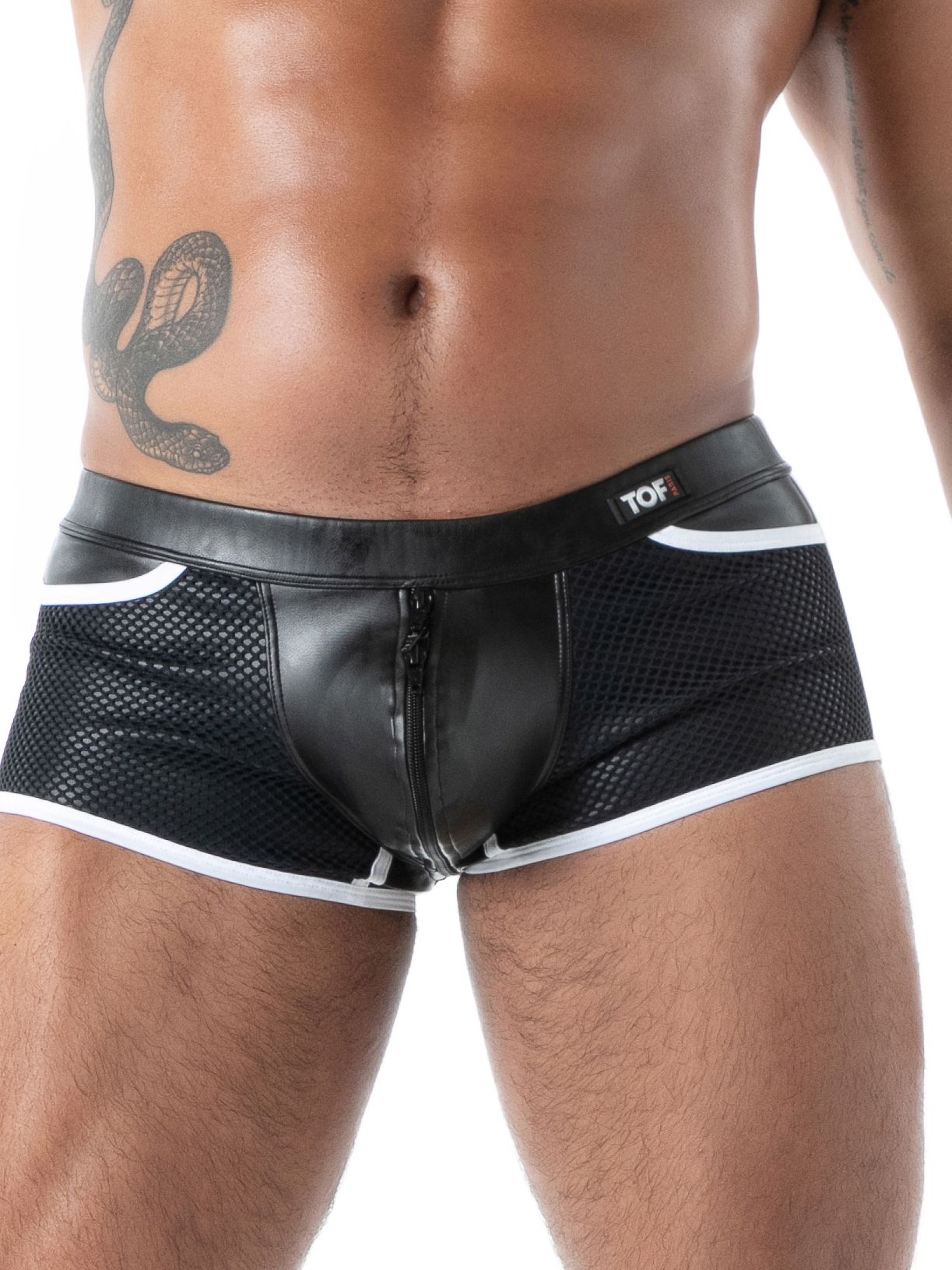 Kinky Full - Zip Boxer – Schwarz/Weiß - TOF Paris - Shop Deutschland Noodosz