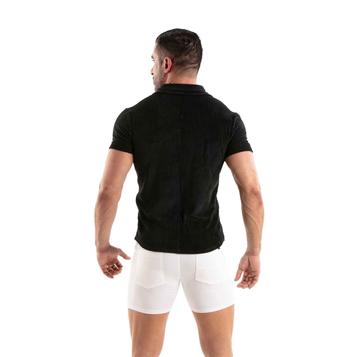 Knitted Corduroy Shirt Black - TOF Paris - Shop Deutschland Noodosz