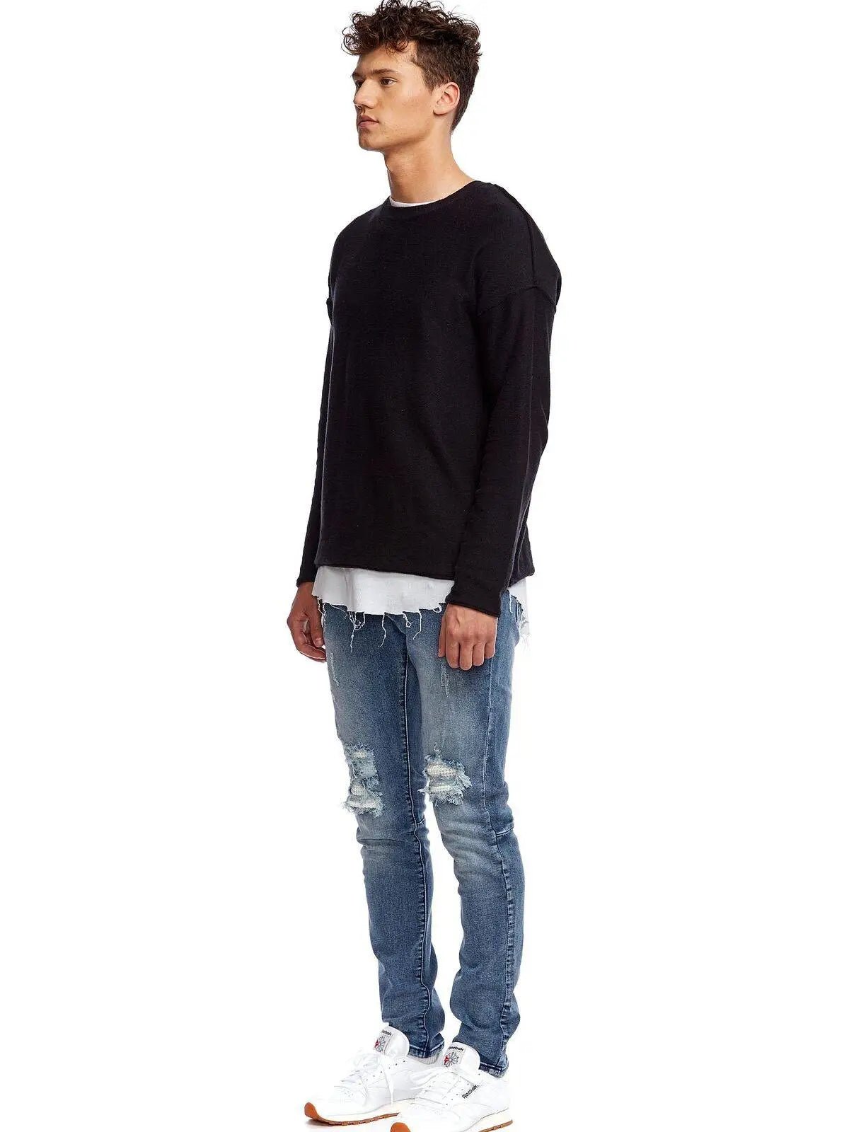 KUWALLA KI THERMAL Skinny Fit Röhrenjeans Destroyed Herren Jeans - noodosz