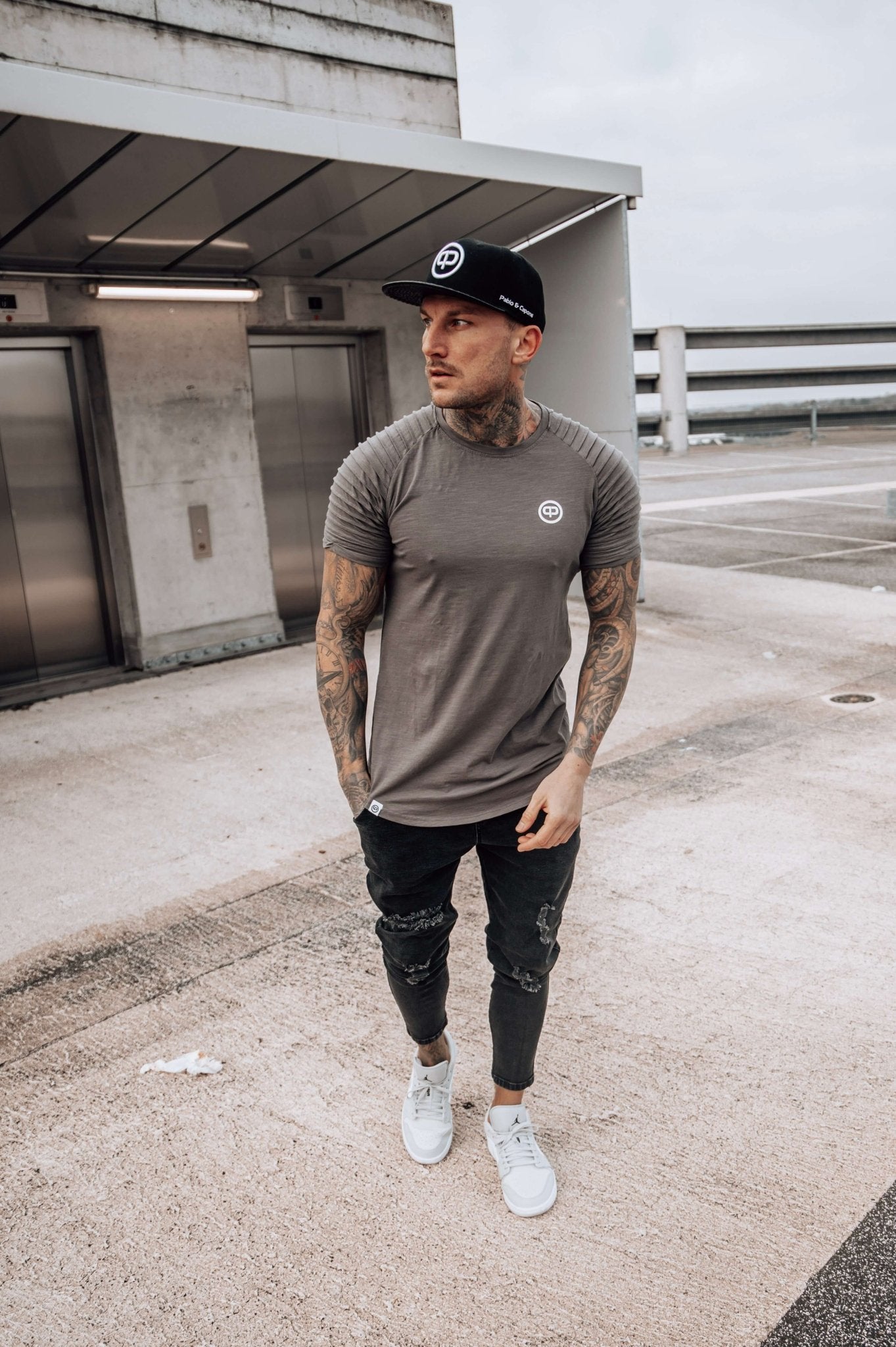 Leathersnap Cap - Black & White - Pablo & Capone - Shop Deutschland Noodosz