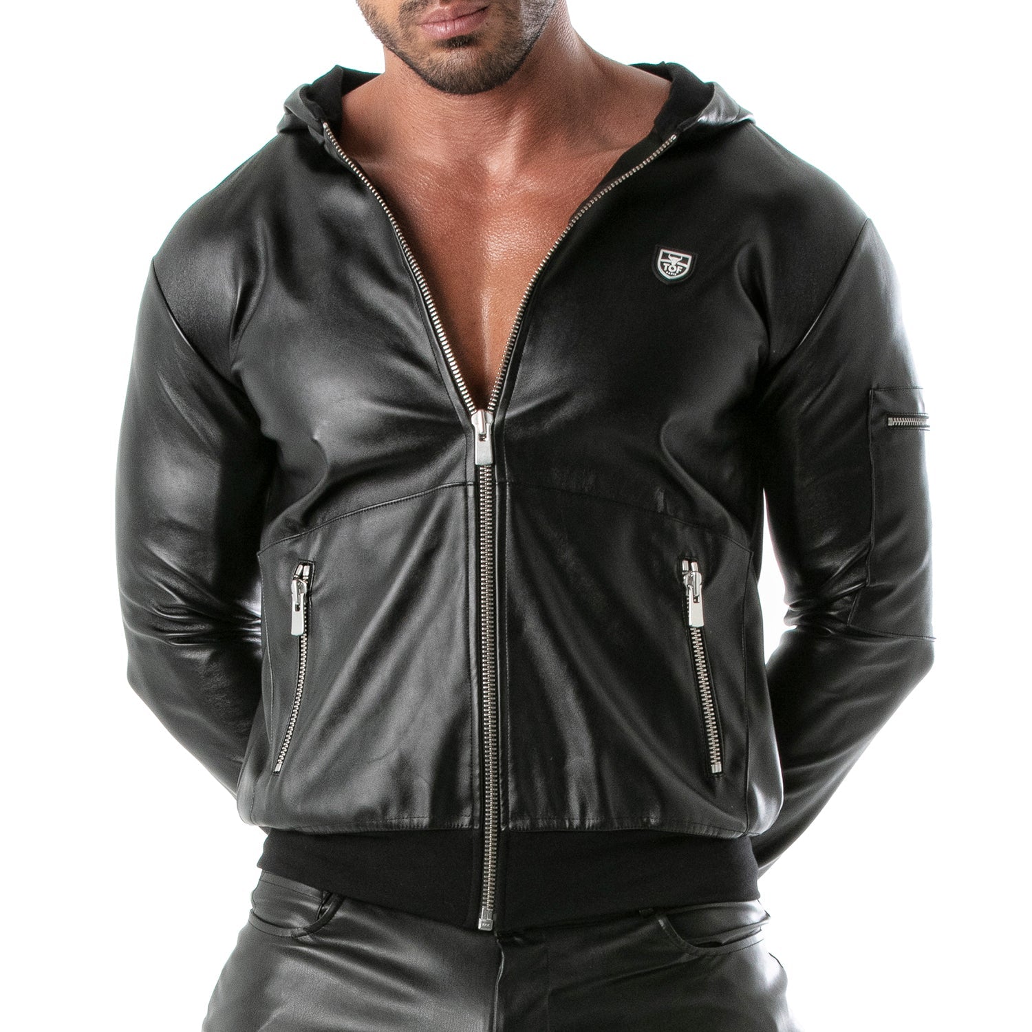 Leder - Kapuzengilet für Männer - TOF Paris - Shop Deutschland Noodosz