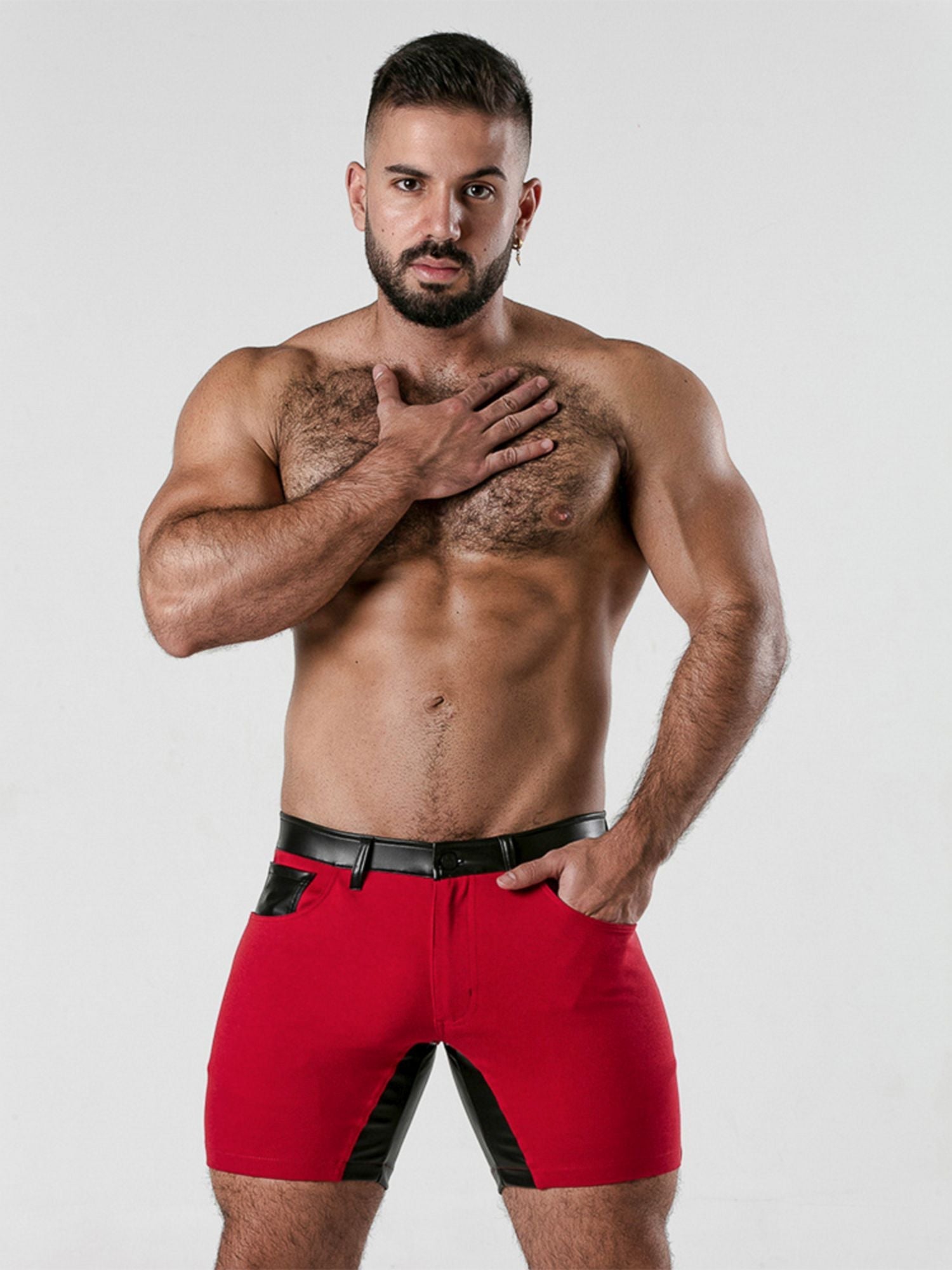 LOCKER GEAR 5 POCKET CHAP SHORT, LK0968 Fetish Chino Red - Locker Gear - Shop Deutschland Noodosz