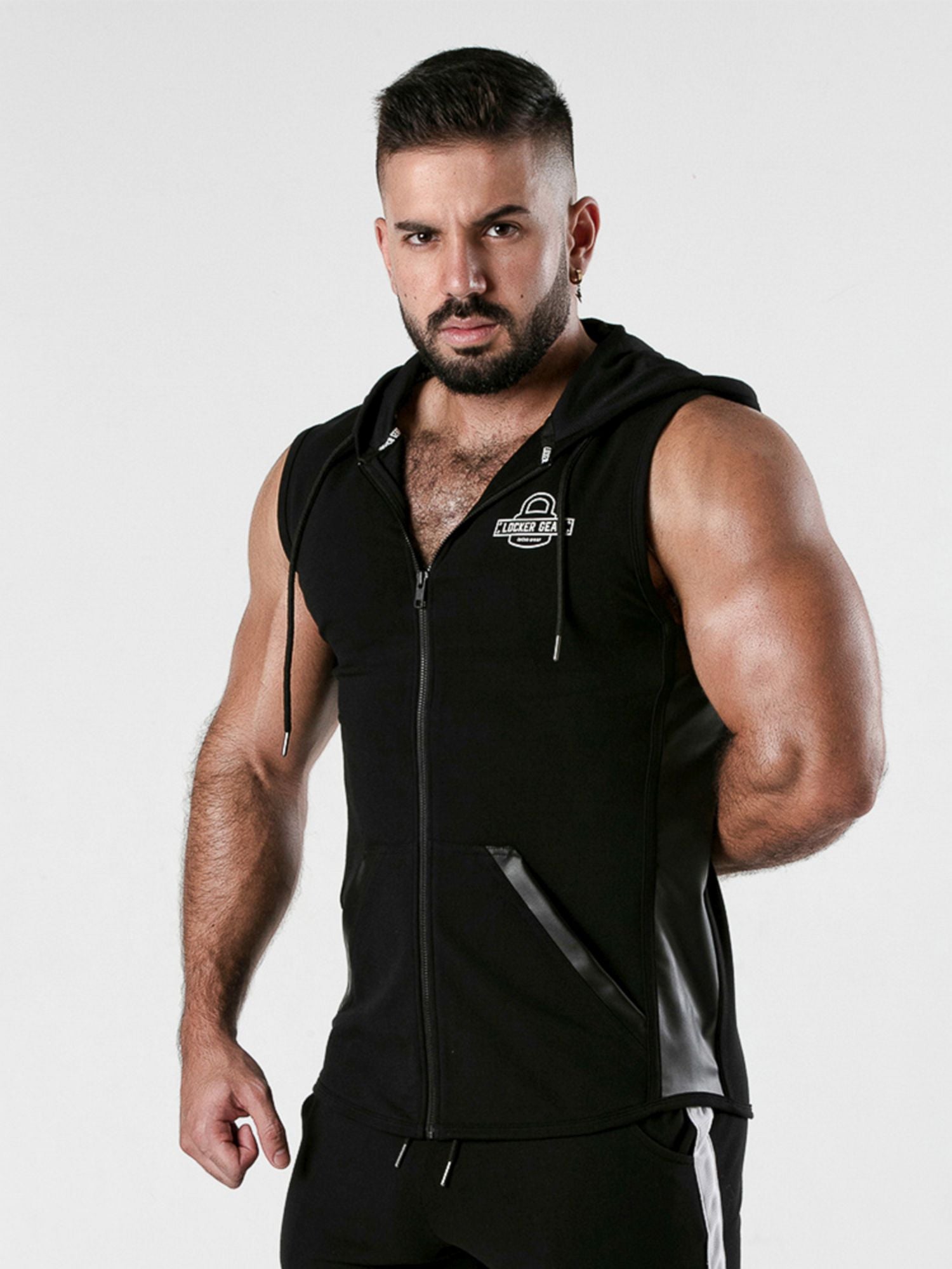 LOCKER GEAR BACKROOM SLEEVELESS HOODY LK1054, Kapuzenpulli - noodosz - Locker Gear - Kleidung & Accessoires:Herren:Herrenmode:Shirts & Hemden:T-Shirts