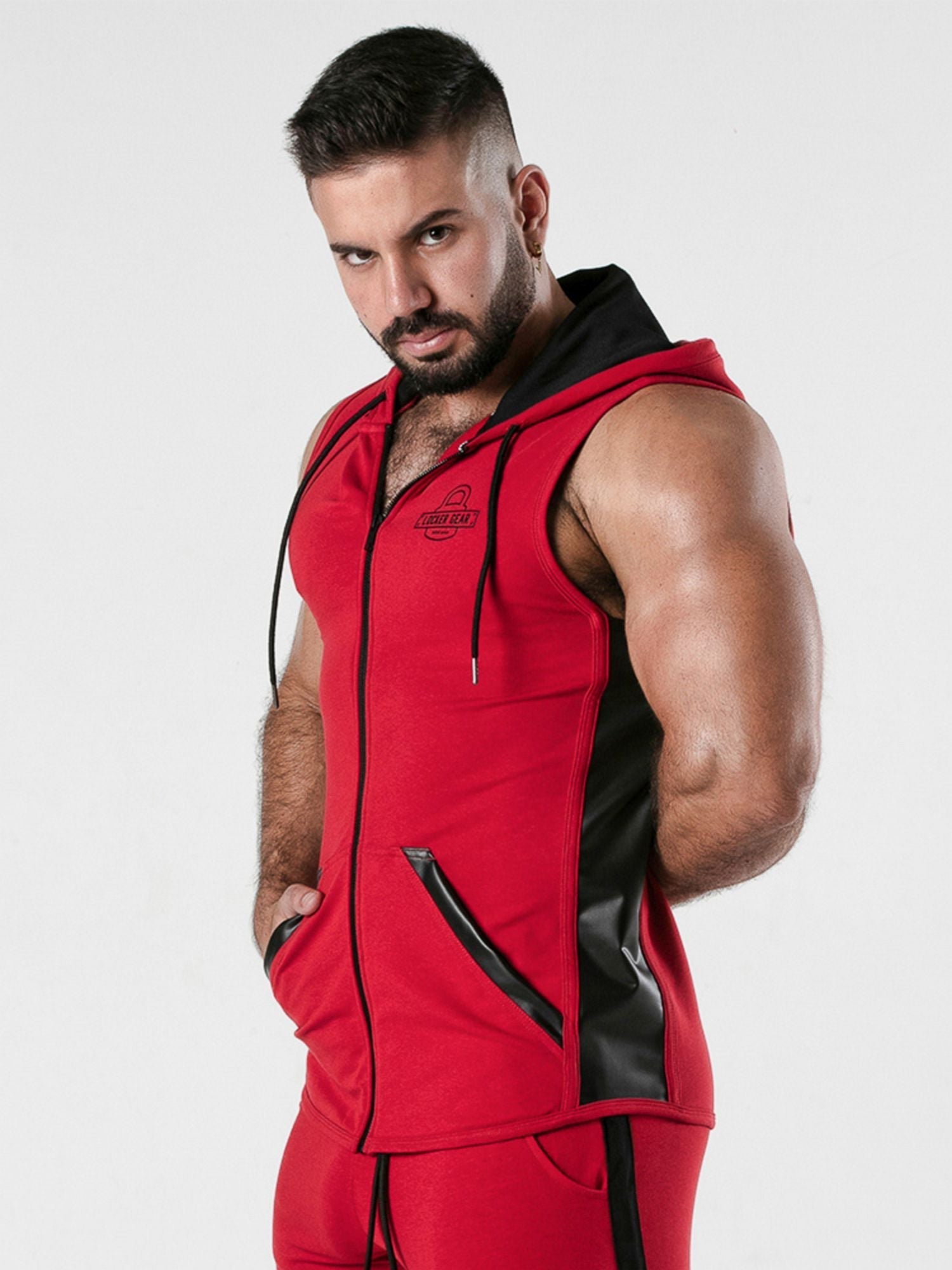 LOCKER GEAR BACKROOM SLEEVELESS HOODY LK1054, Kapuzenpulli - noodosz - Locker Gear - Kleidung & Accessoires:Herren:Herrenmode:Shirts & Hemden:T-Shirts