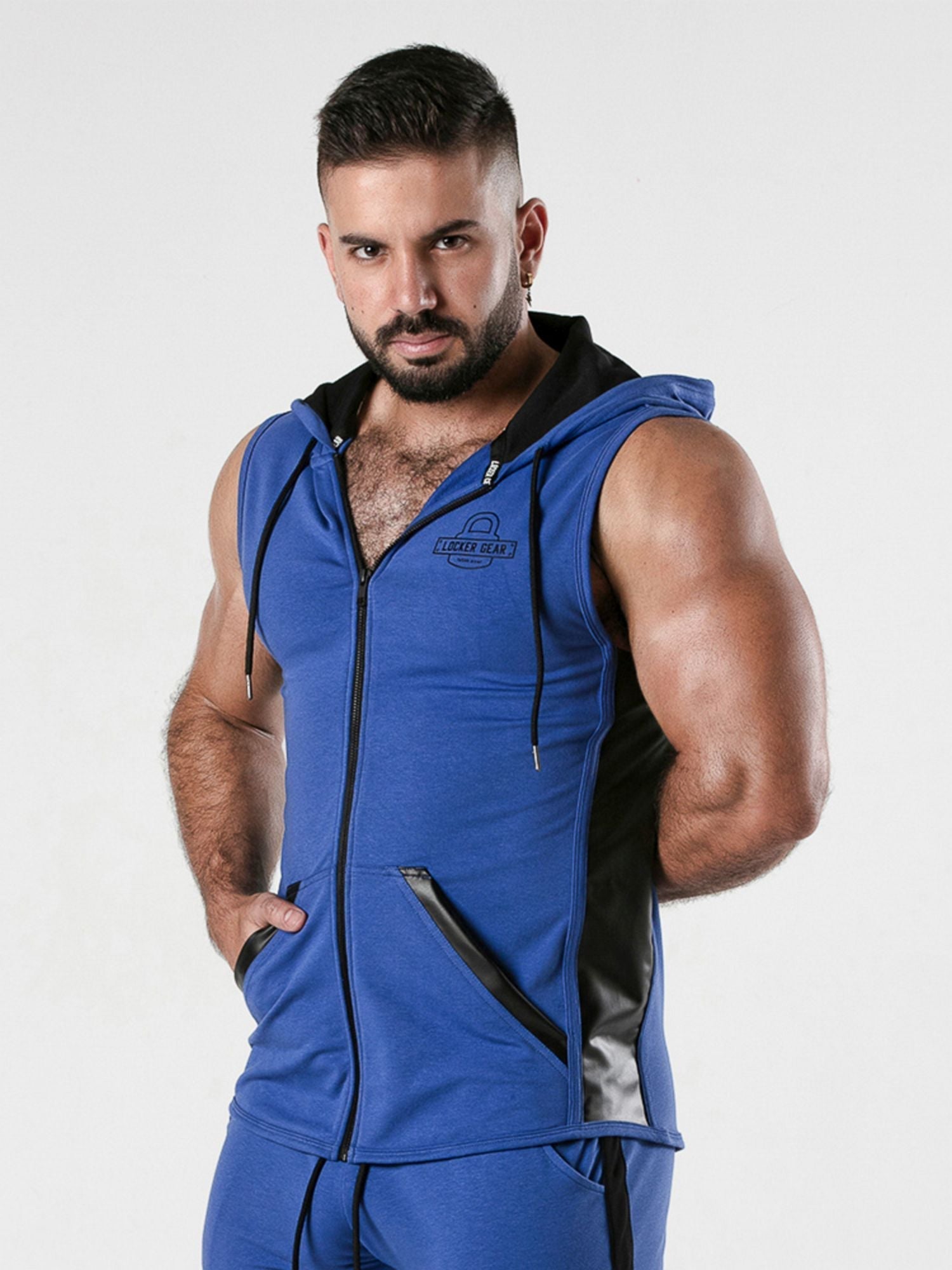 LOCKER GEAR BACKROOM SLEEVELESS HOODY LK1054, Kapuzenpulli - noodosz - Locker Gear - Kleidung & Accessoires:Herren:Herrenmode:Shirts & Hemden:T-Shirts