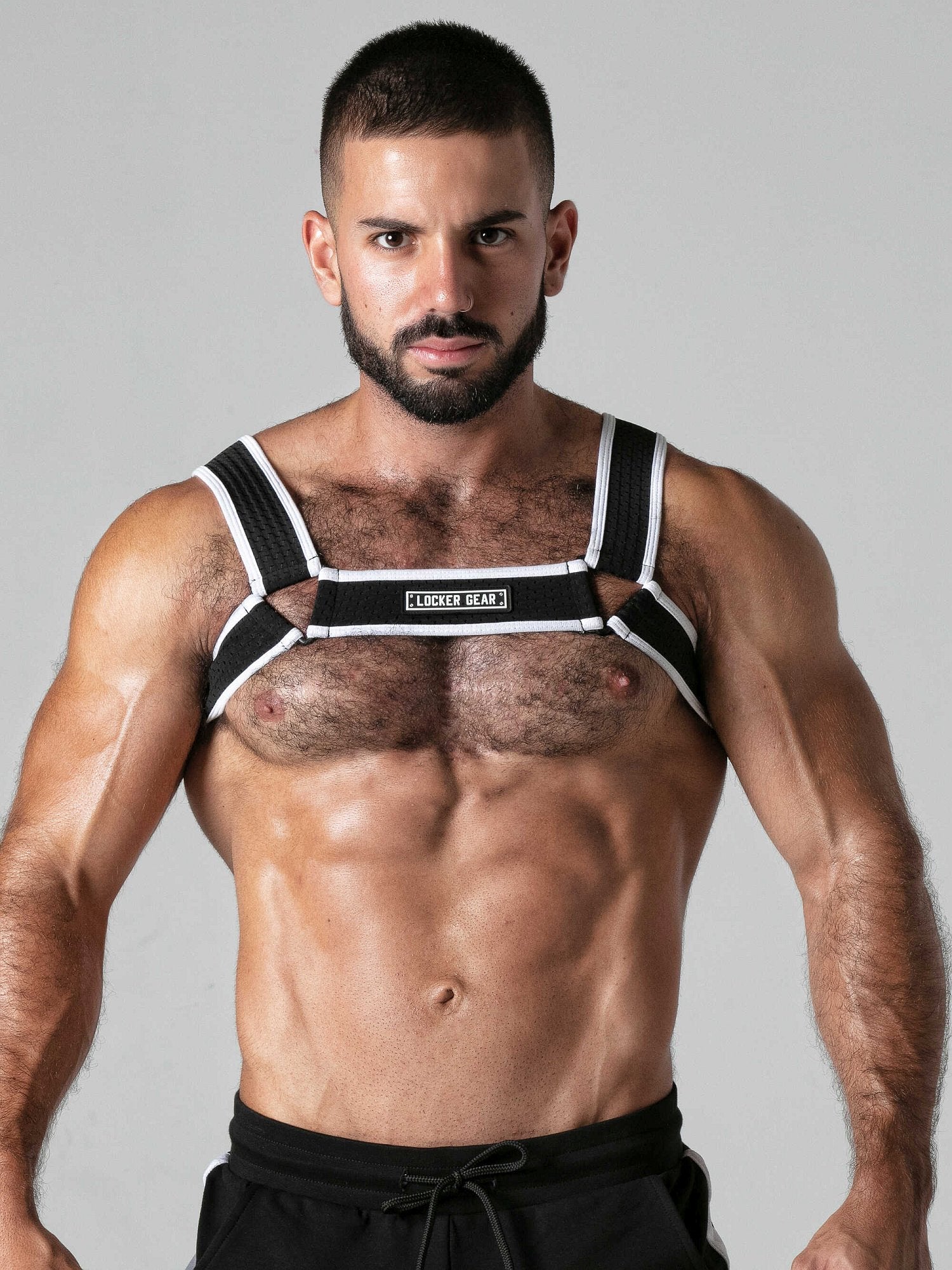 LOCKER GEAR MESH HARNESS Brustgeschirr Fetish Riemen - LK0743 - noodosz - Locker Gear - Kleidung & Accessoires:Herren:Herrenmode:Shirts & Hemden:T-Shirts