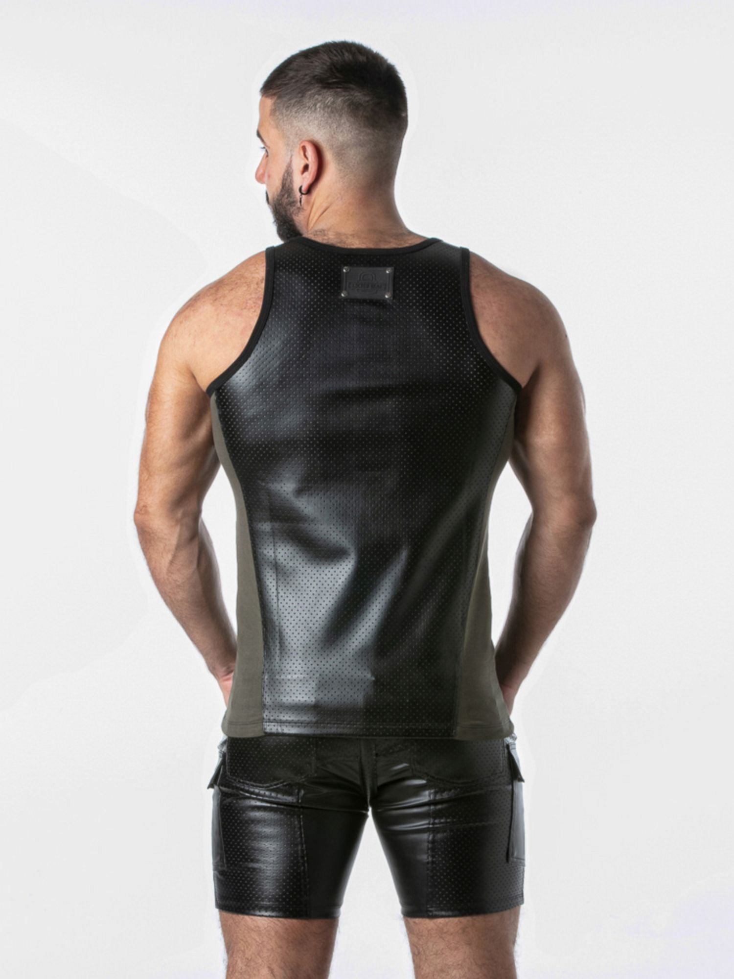 LOCKER GEAR PUNCH HOLE TANK TOP LK1059, Kunstleder Top - noodosz - Locker Gear - Kleidung & Accessoires:Herren:Herrenmode:Shirts & Hemden:T-Shirts