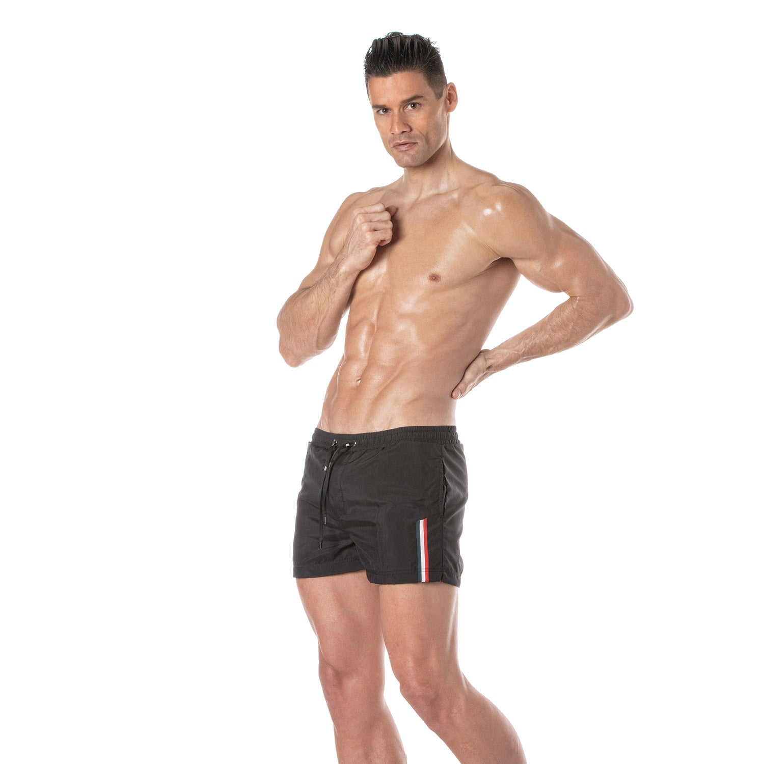 Mid - Thigh Badeshorts – Schwarz - TOF Paris - Shop Deutschland Noodosz