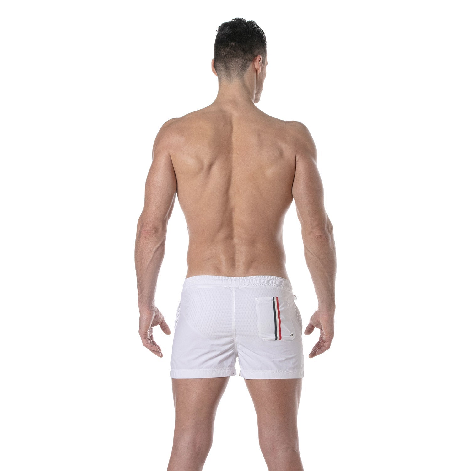 Mid Thigh Badeshorts Weiß - TOF Paris - Shop Deutschland Noodosz