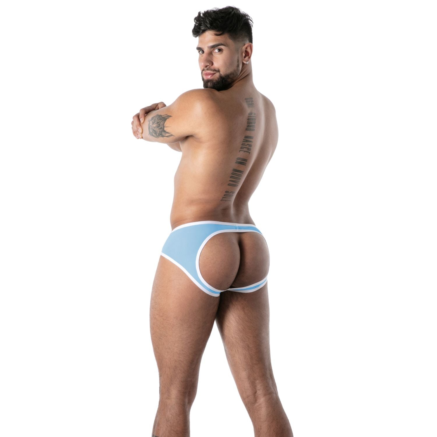 Mon Amour Mikrofaser Slip – hinten offen, Blau | Fetish Wear · Clubwear · Designer Underwear - TOF Paris - Shop Deutschland Noodosz