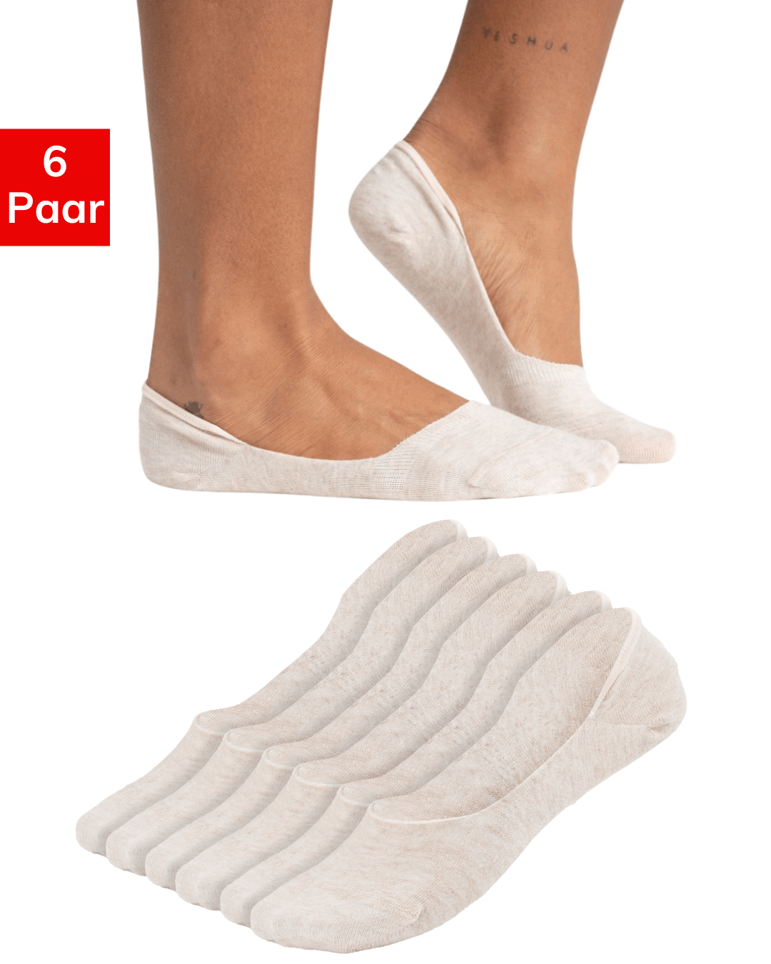 No Show Socken Füßlinge für Damen & Herren 6X Paar - noodosz - QOLONIA - 