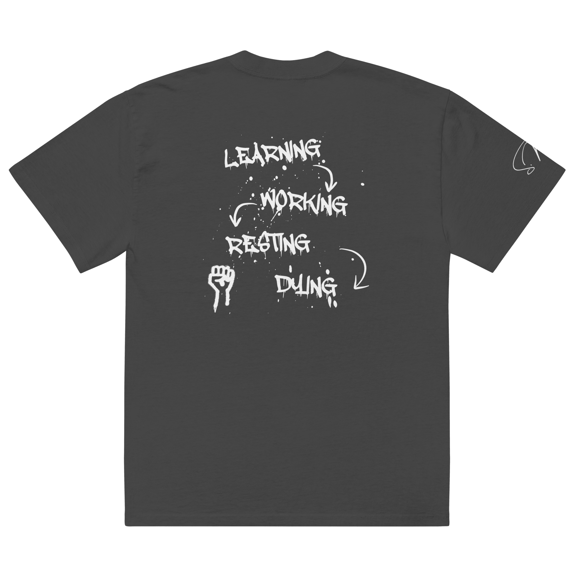 Oversized T-Shirt "LEARNING - DYING" - flyliving - Shop Deutschland Noodosz