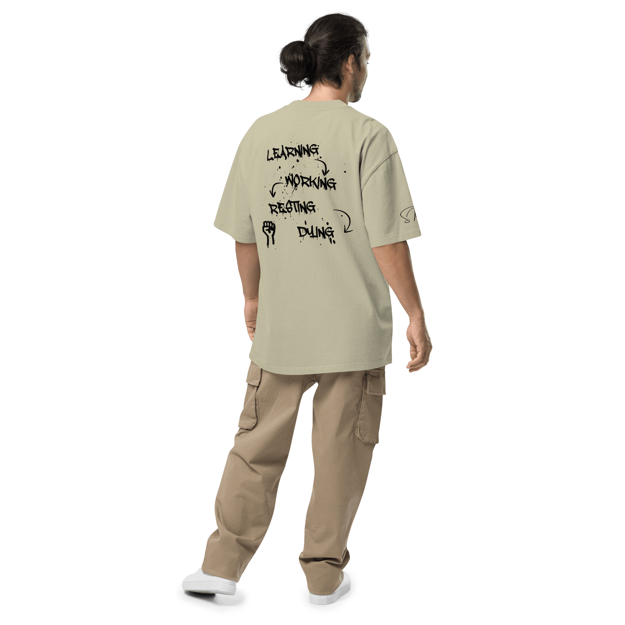 Oversized T-Shirt "LEARNING - DYING" - flyliving - Shop Deutschland Noodosz