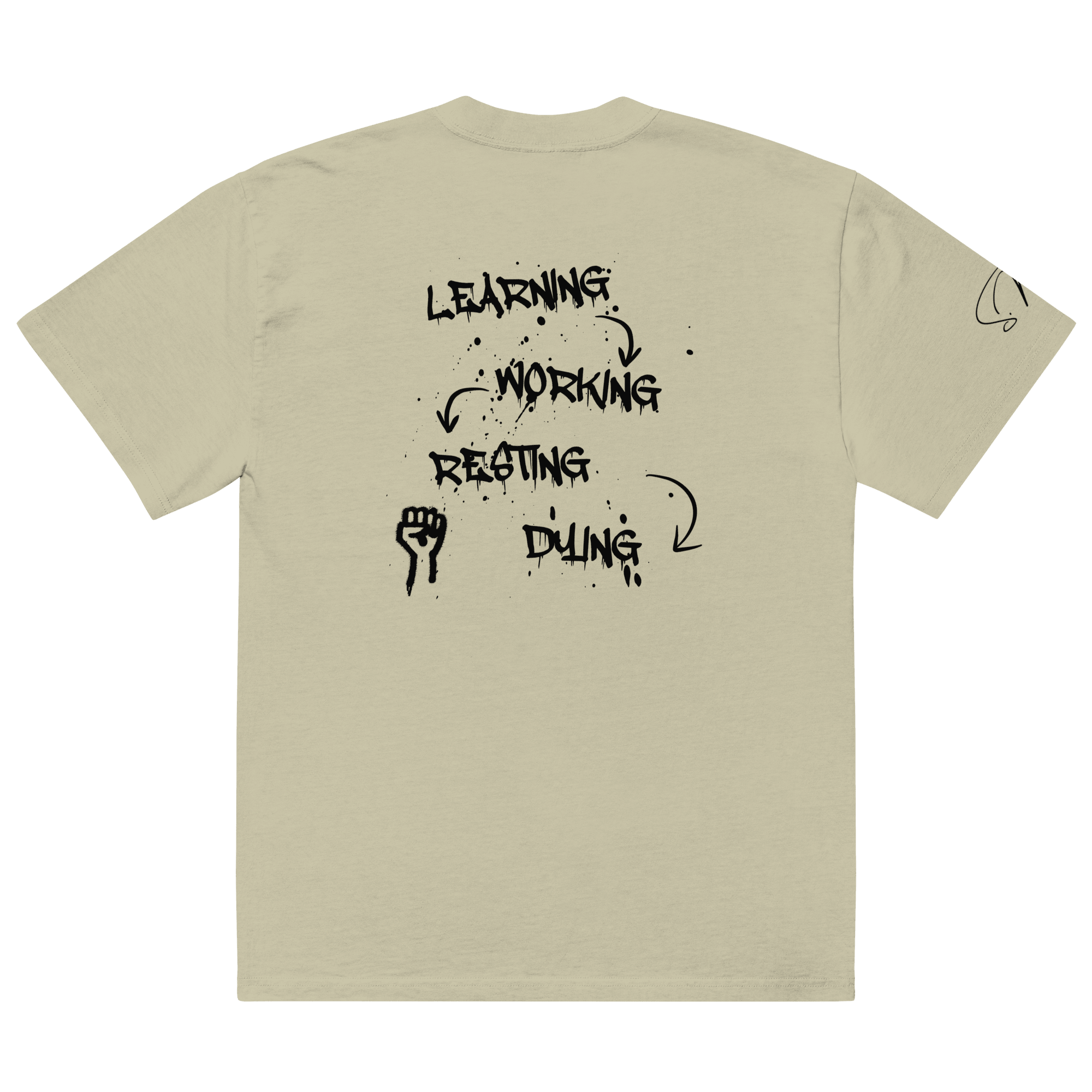 Oversized T-Shirt "LEARNING - DYING" - flyliving - Shop Deutschland Noodosz