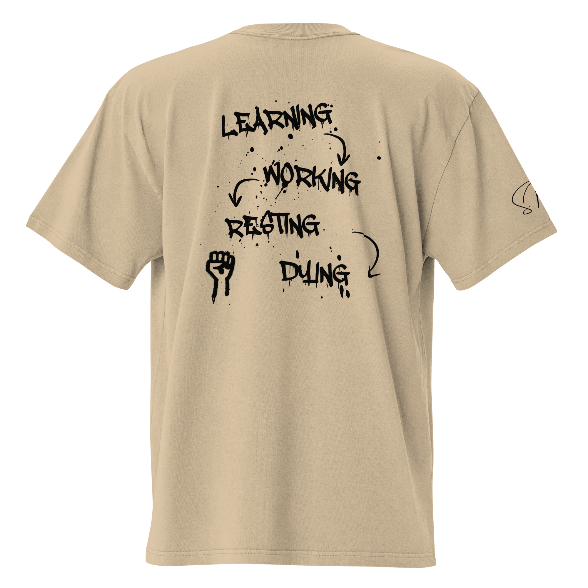 Oversized T-Shirt "LEARNING - DYING" - flyliving - Shop Deutschland Noodosz